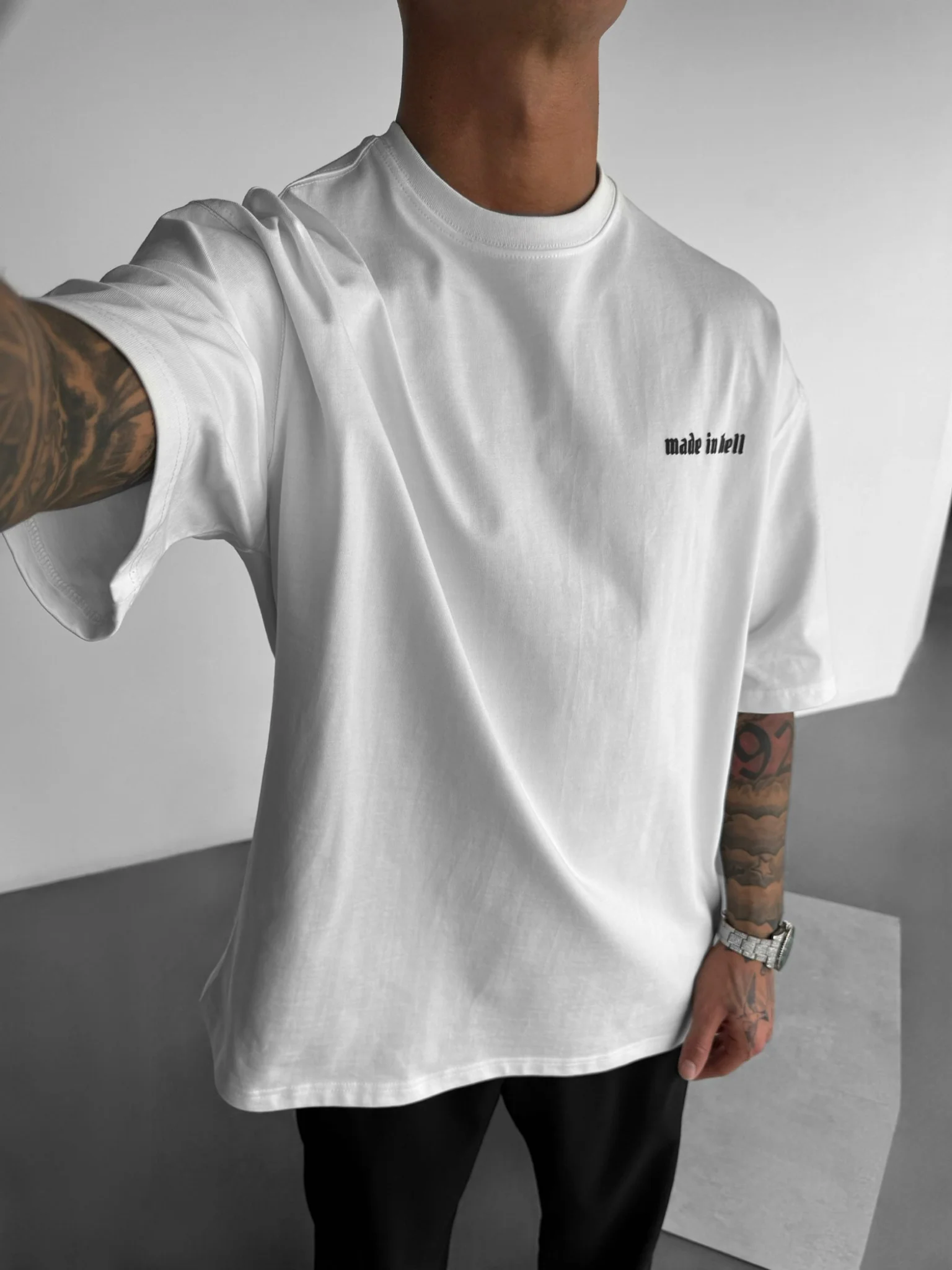 Oversize Made in Hell T-shirt - Ecru - Image 4