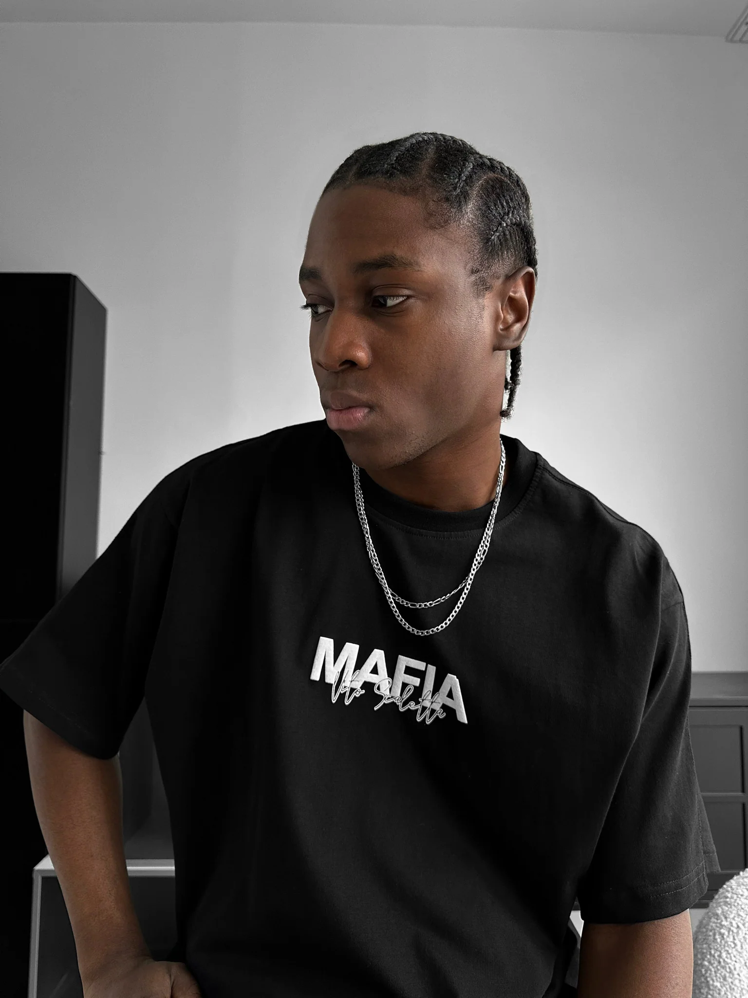 Oversize Mafia Tribal T-shirt - Black - Image 5