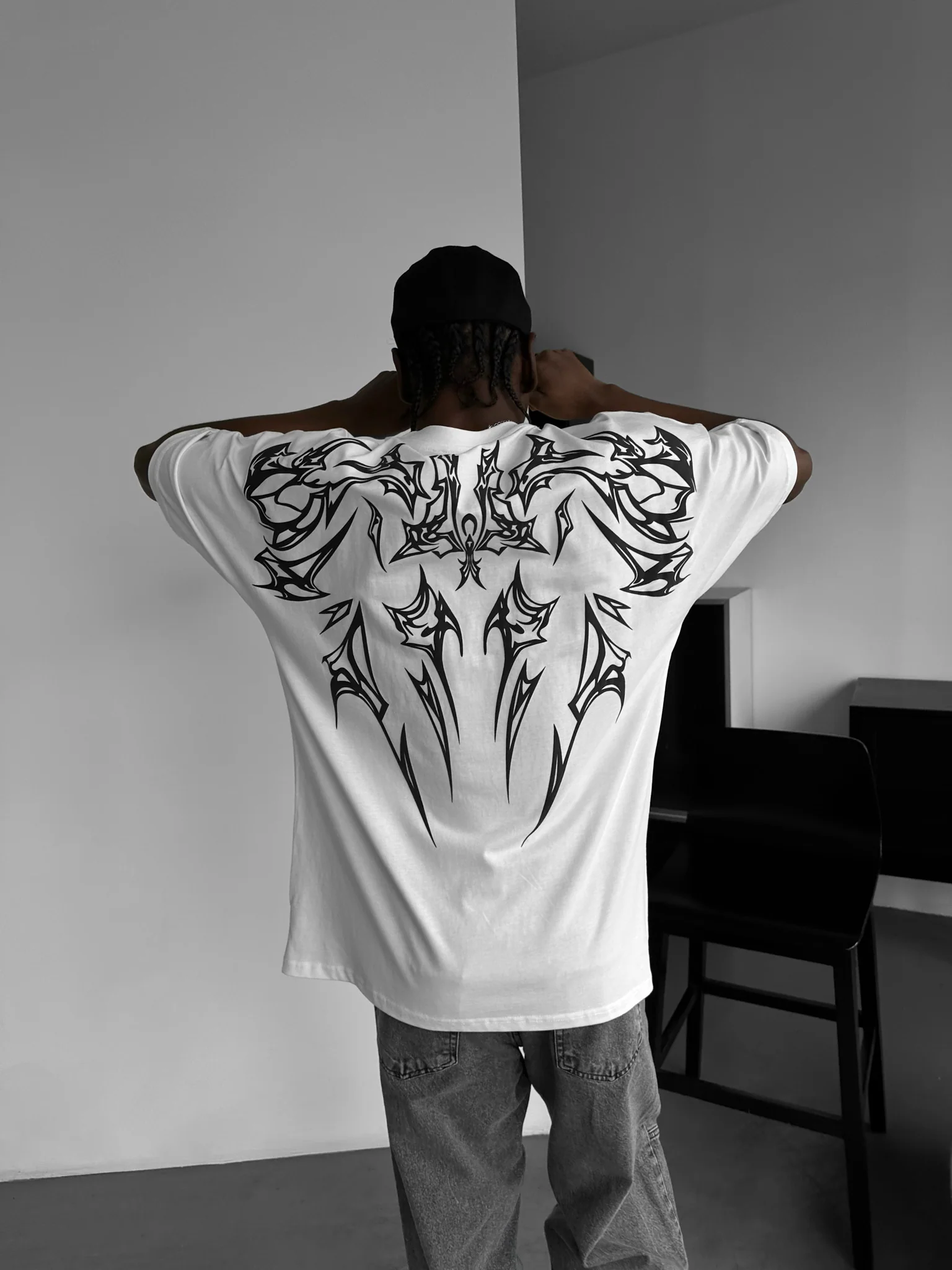 Oversize Mafia Tribal T-shirt - Ecru - Image 2