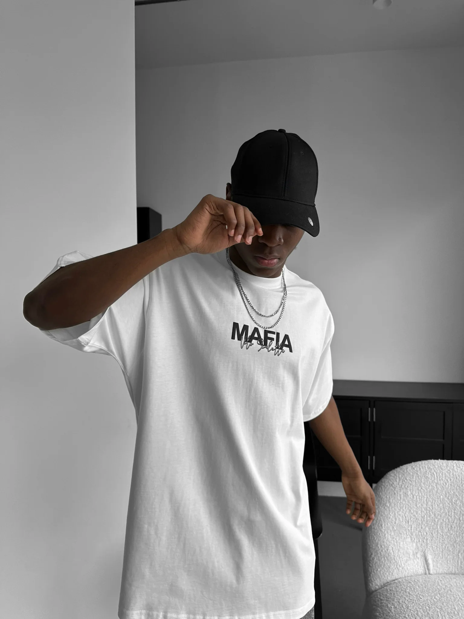 Oversize Mafia Tribal T-shirt - Ecru - Image 4
