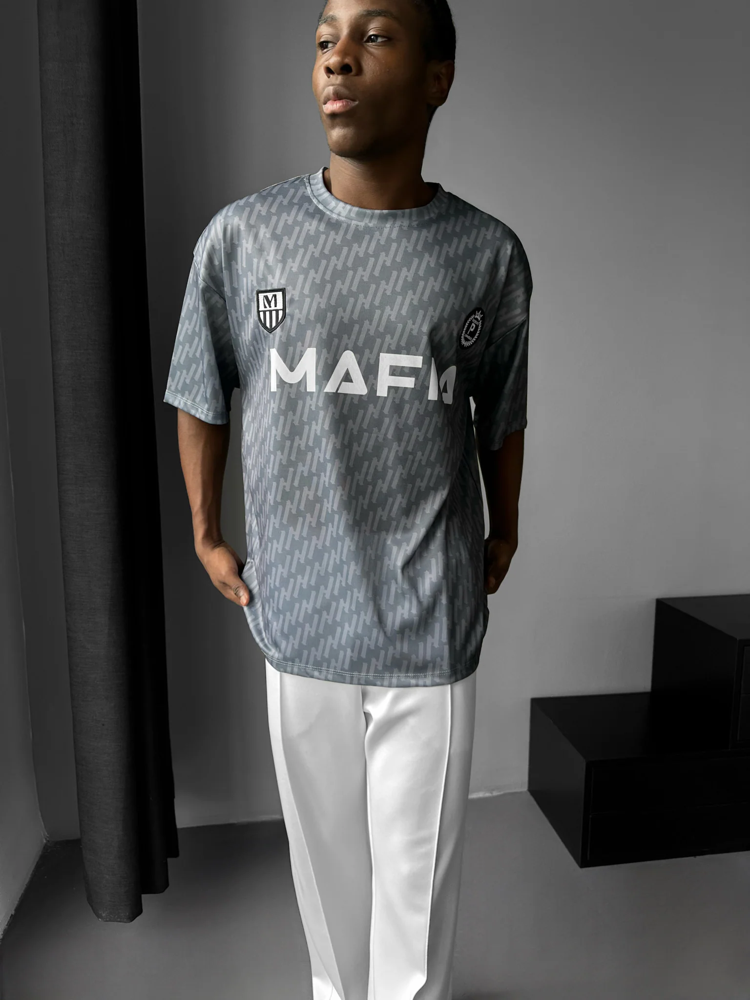 Oversize Mafia Trikot T-Shirt - Anthracite - Image 4