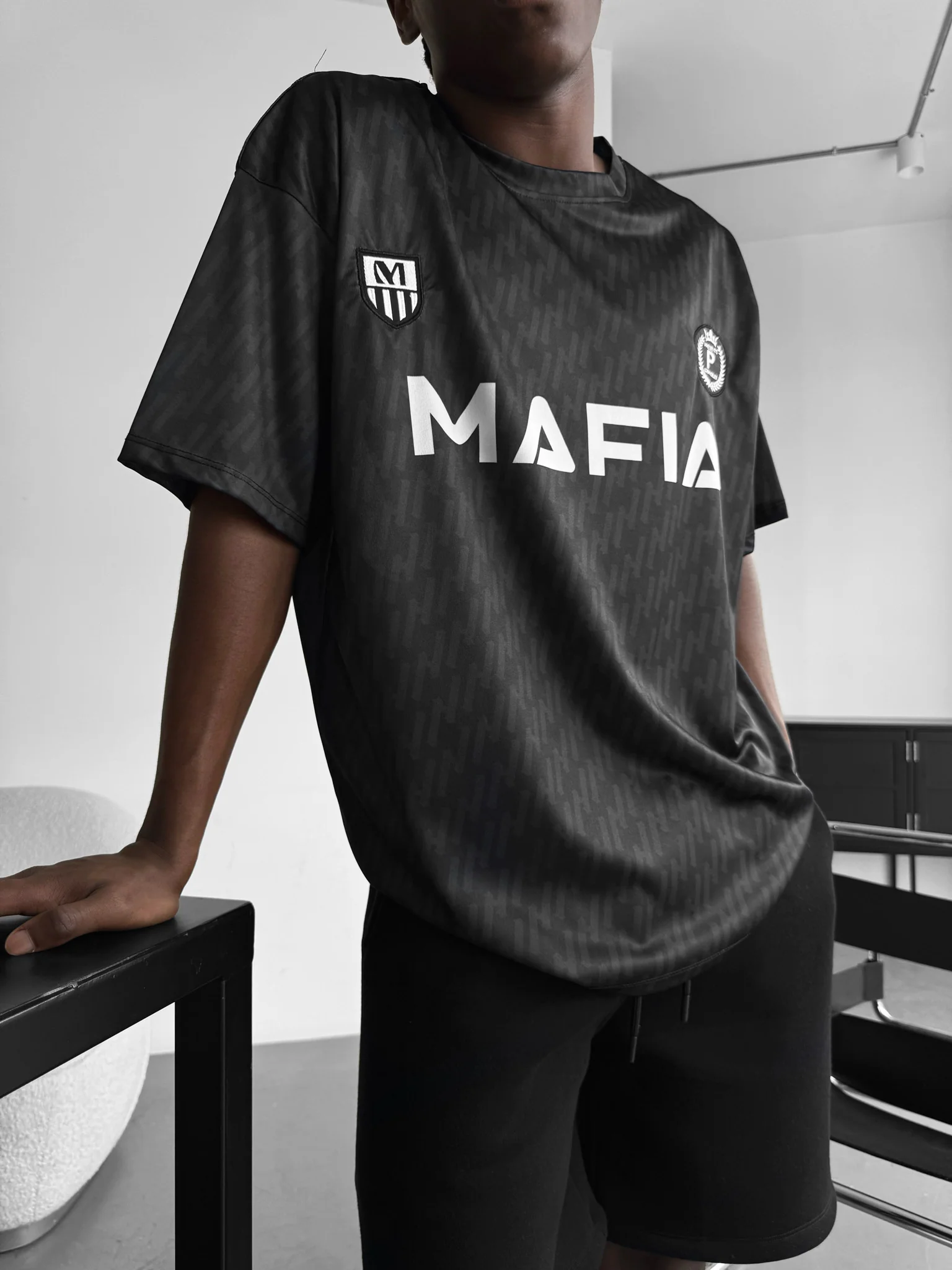 Oversize Mafia Trikot T-Shirt - Black - Image 5