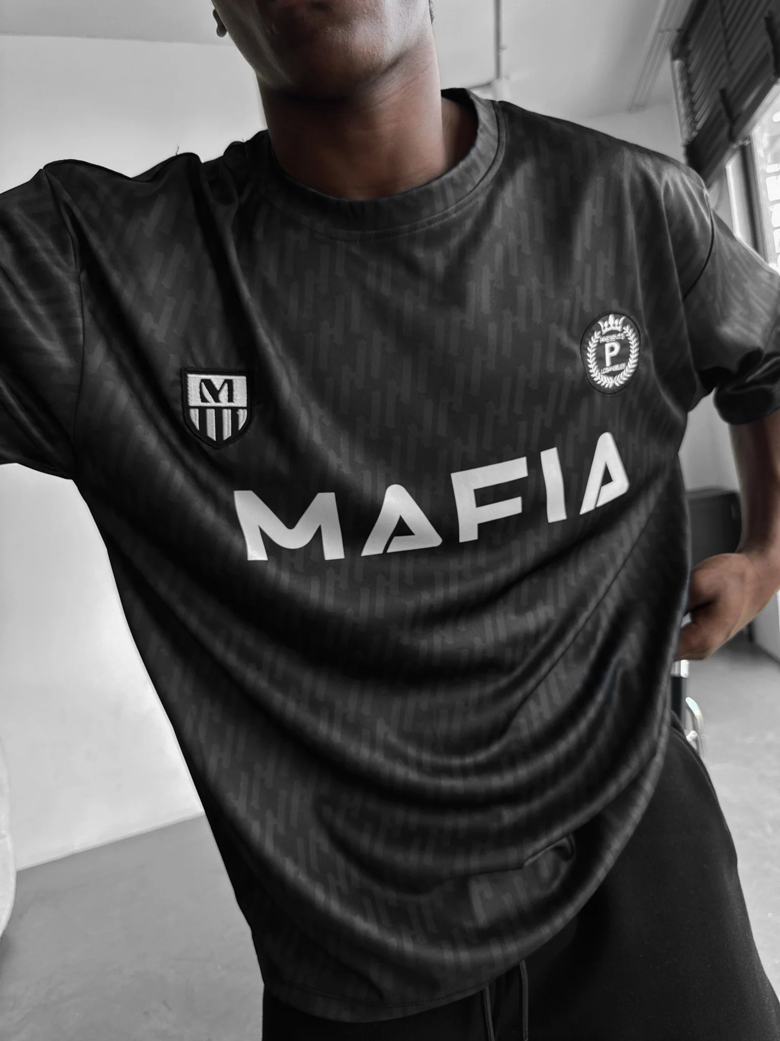 Oversize Mafia Trikot T-Shirt - Black - Image 6