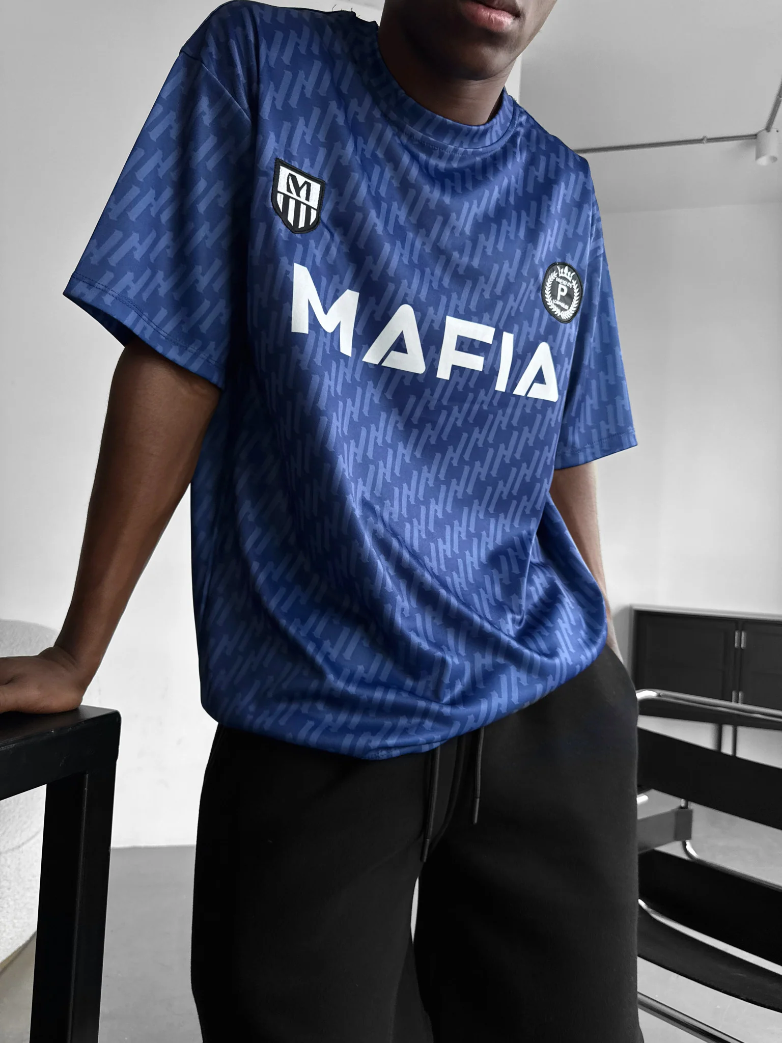 Oversize Mafia Trikot T-Shirt - Blue - Image 3