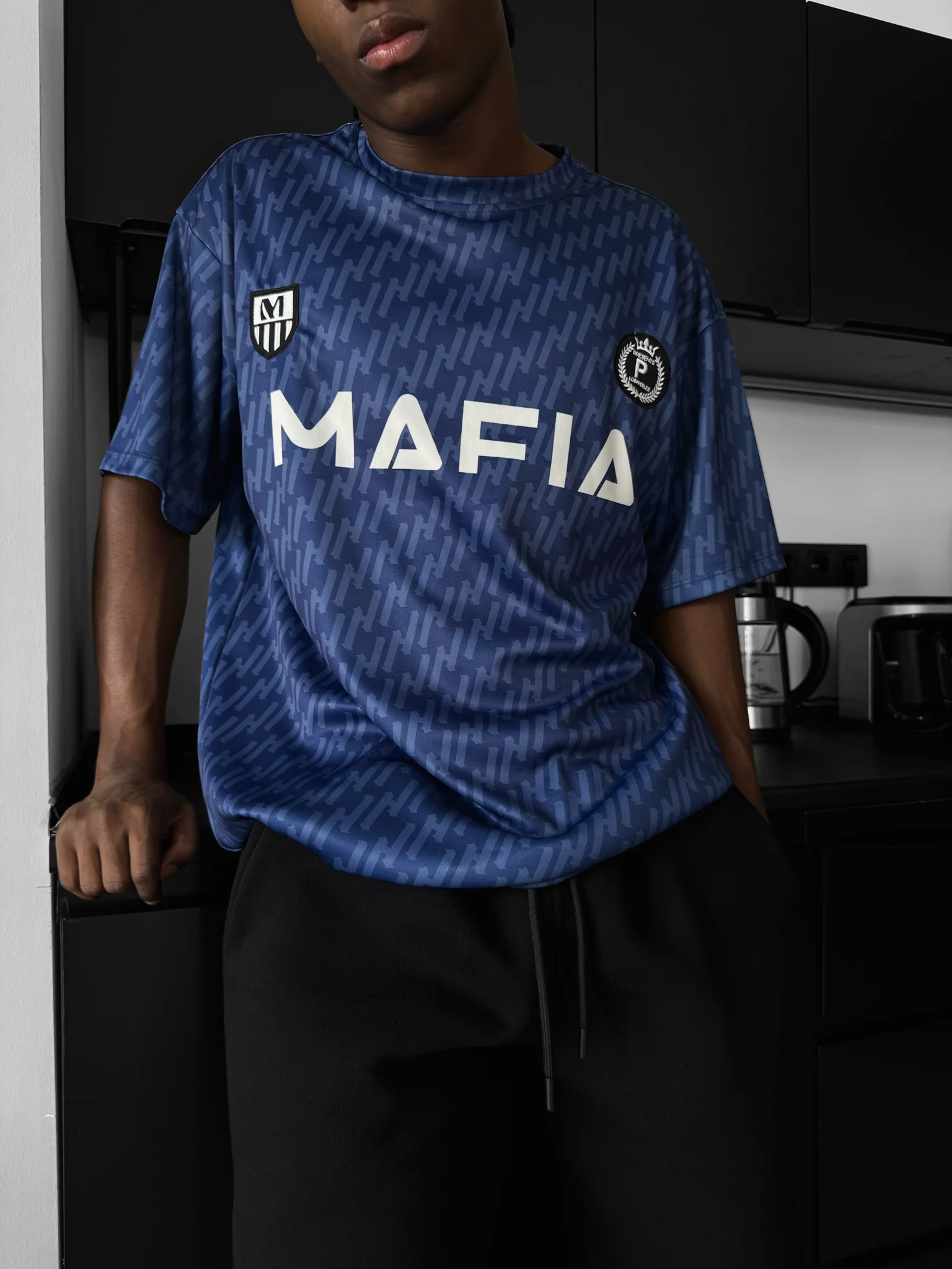 Oversize Mafia Trikot T-Shirt - Blue - Image 4