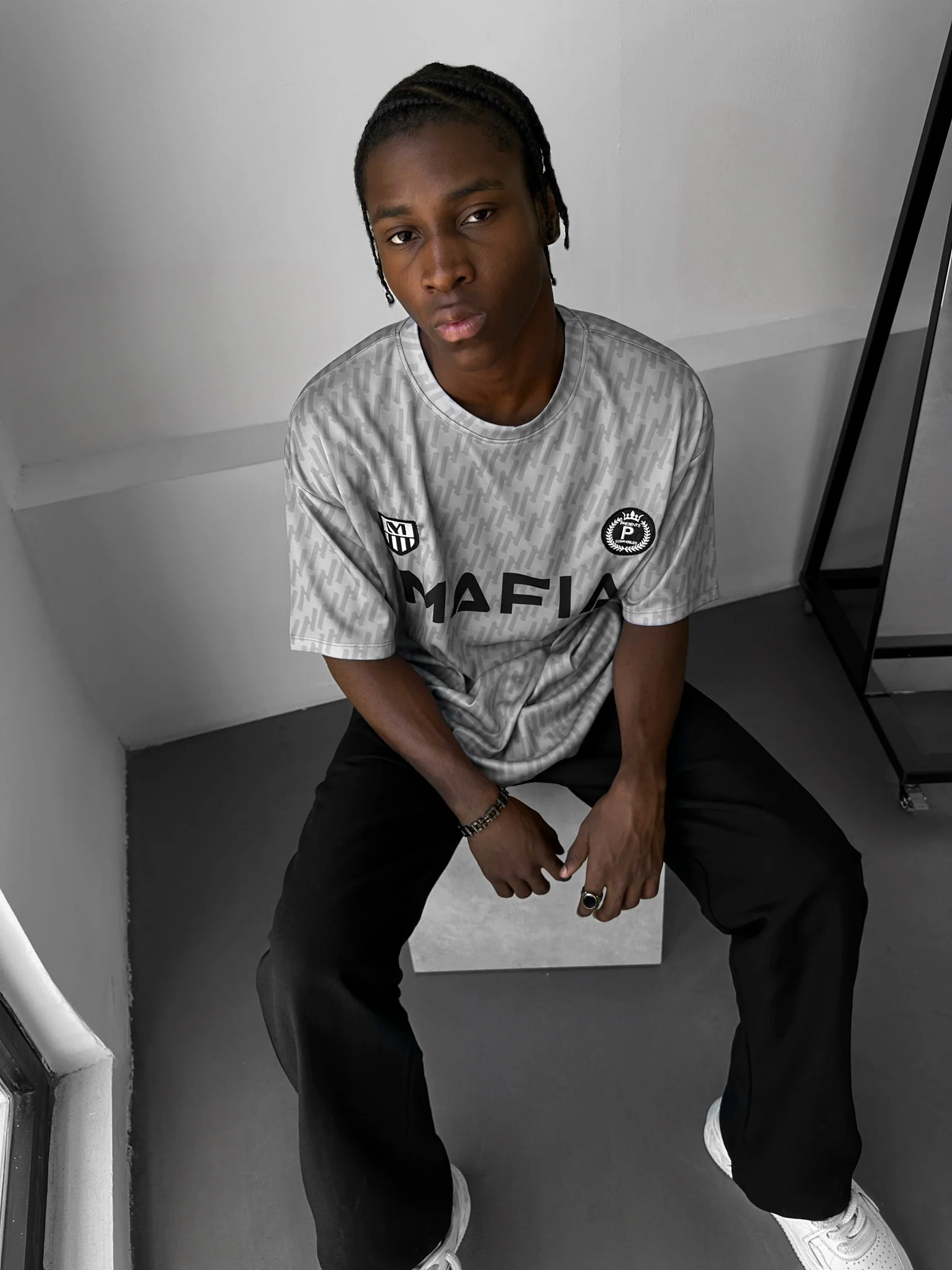 Oversize Mafia Trikot T-Shirt - Grey - Image 3