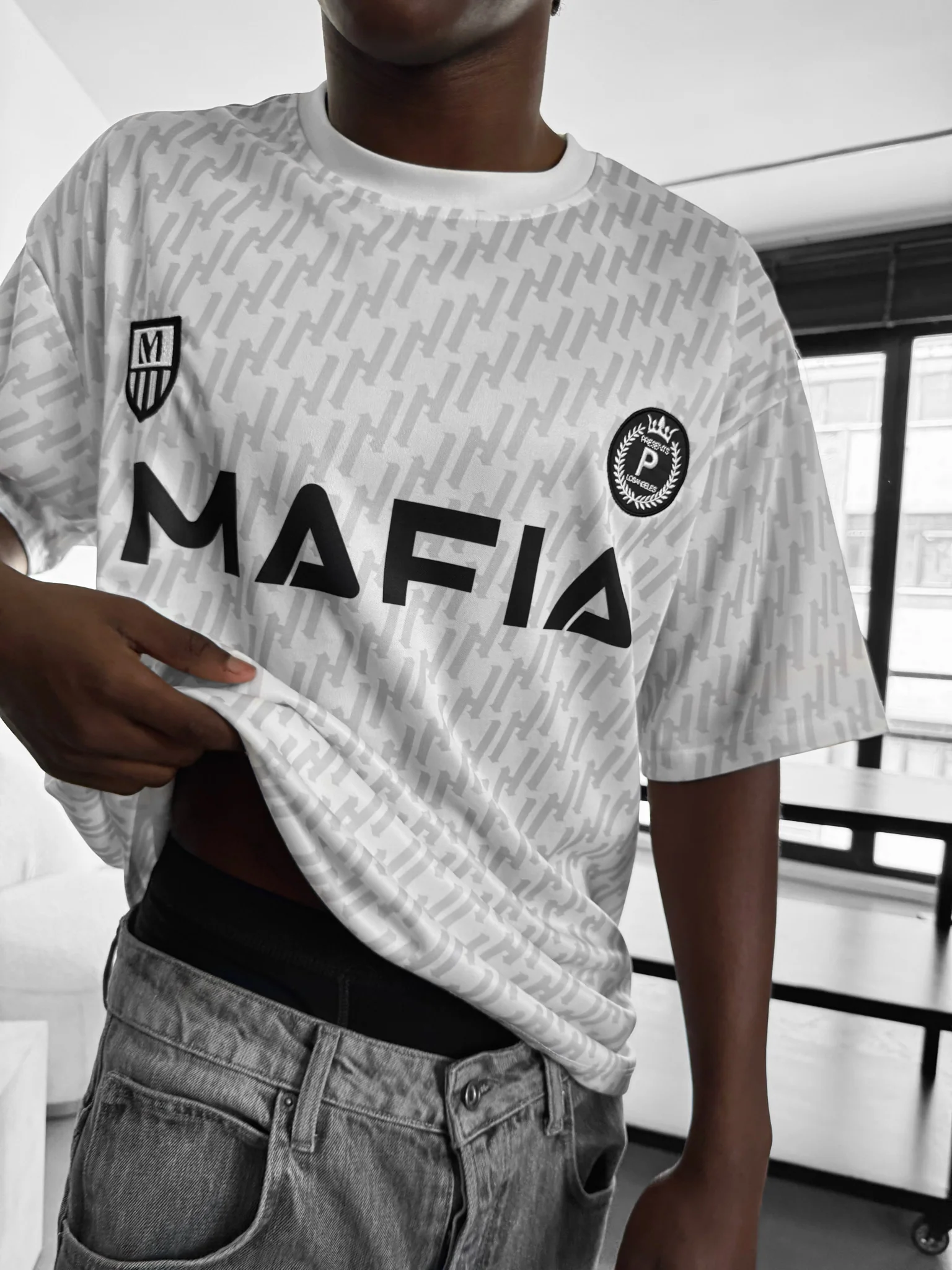 Oversize Mafia Trikot T-Shirt - White - Image 5