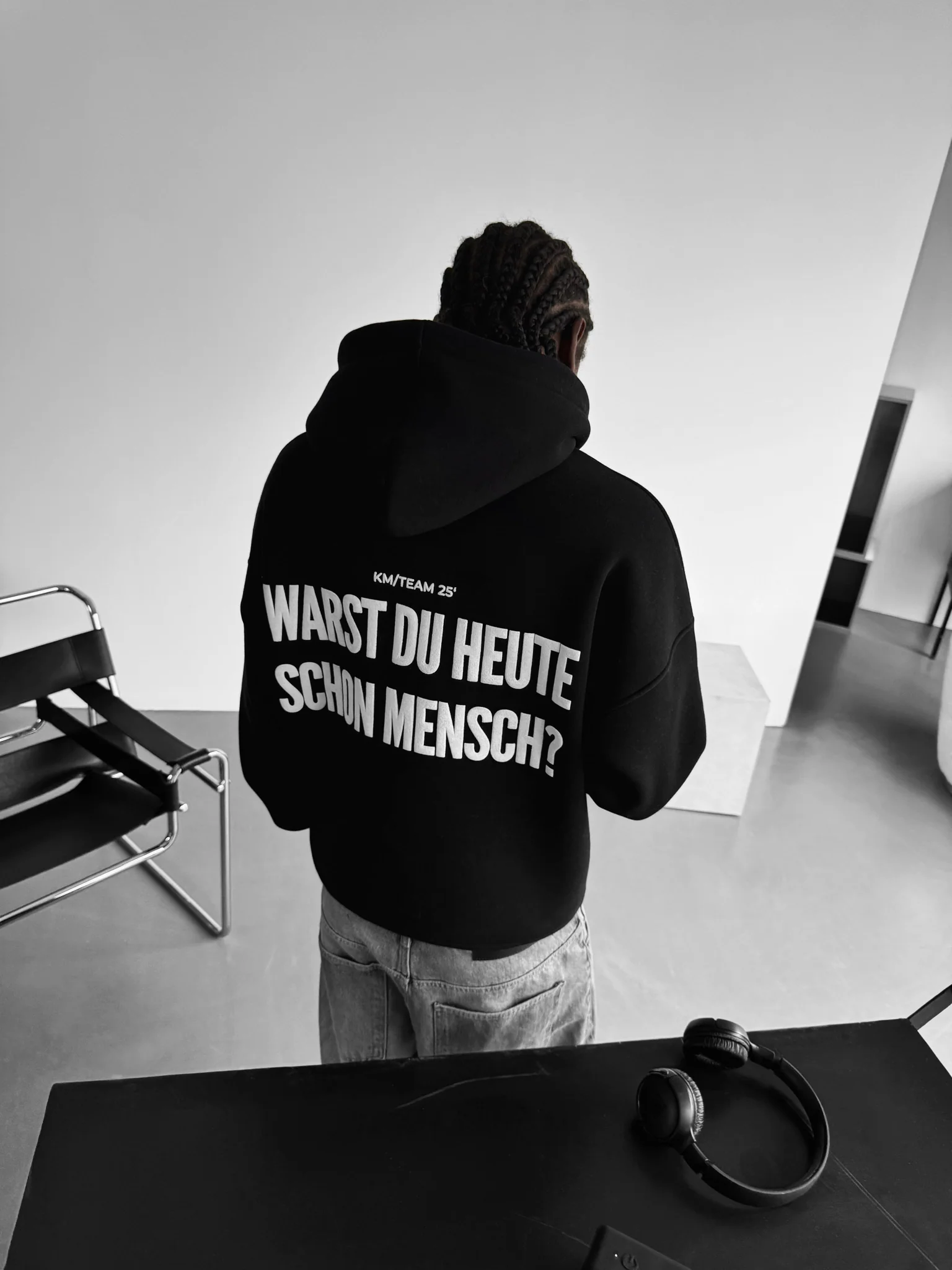 Oversize Mensch Hoodie - Black - Image 4