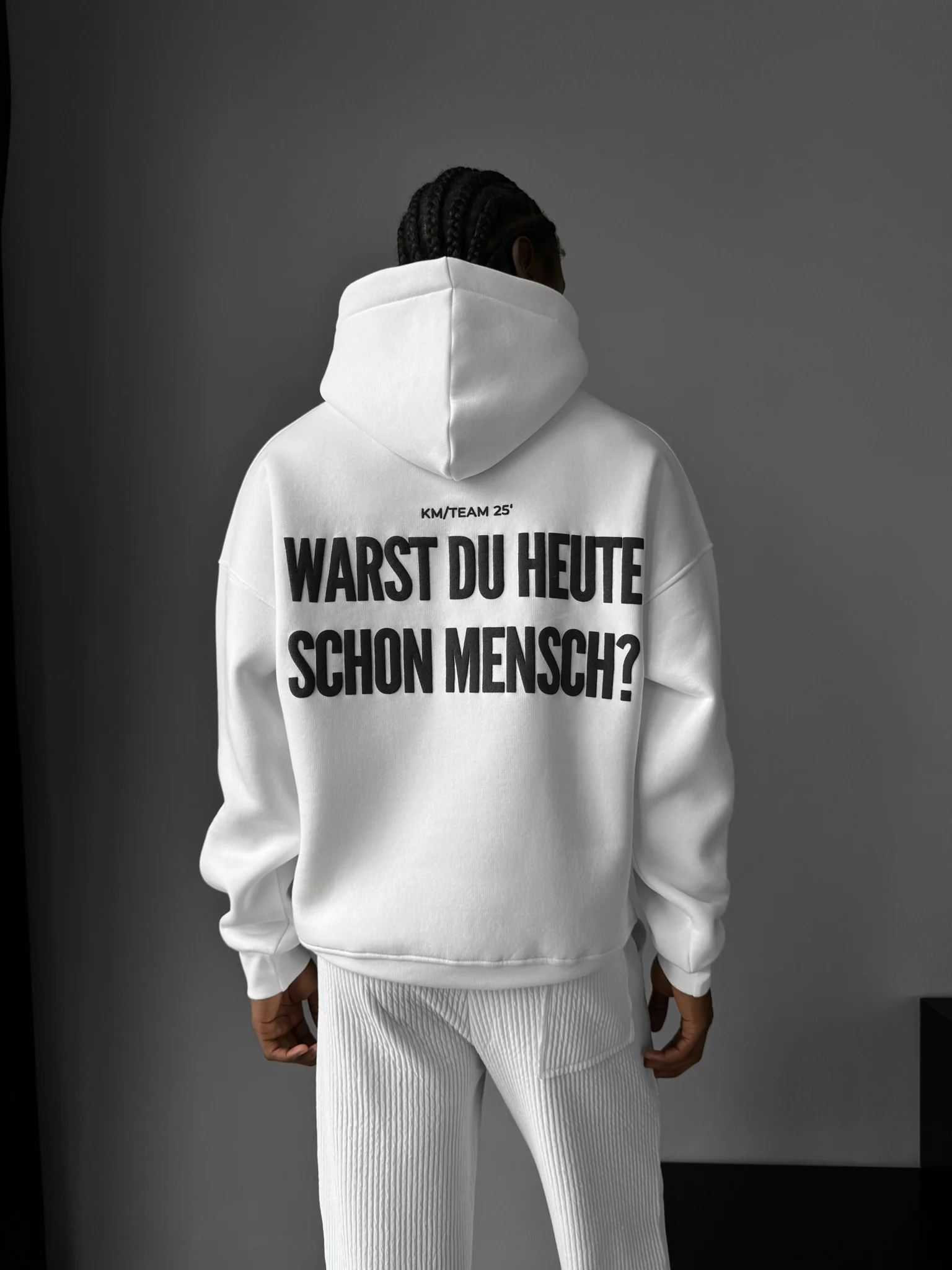 Oversize Mensch Hoodie - White - Image 3