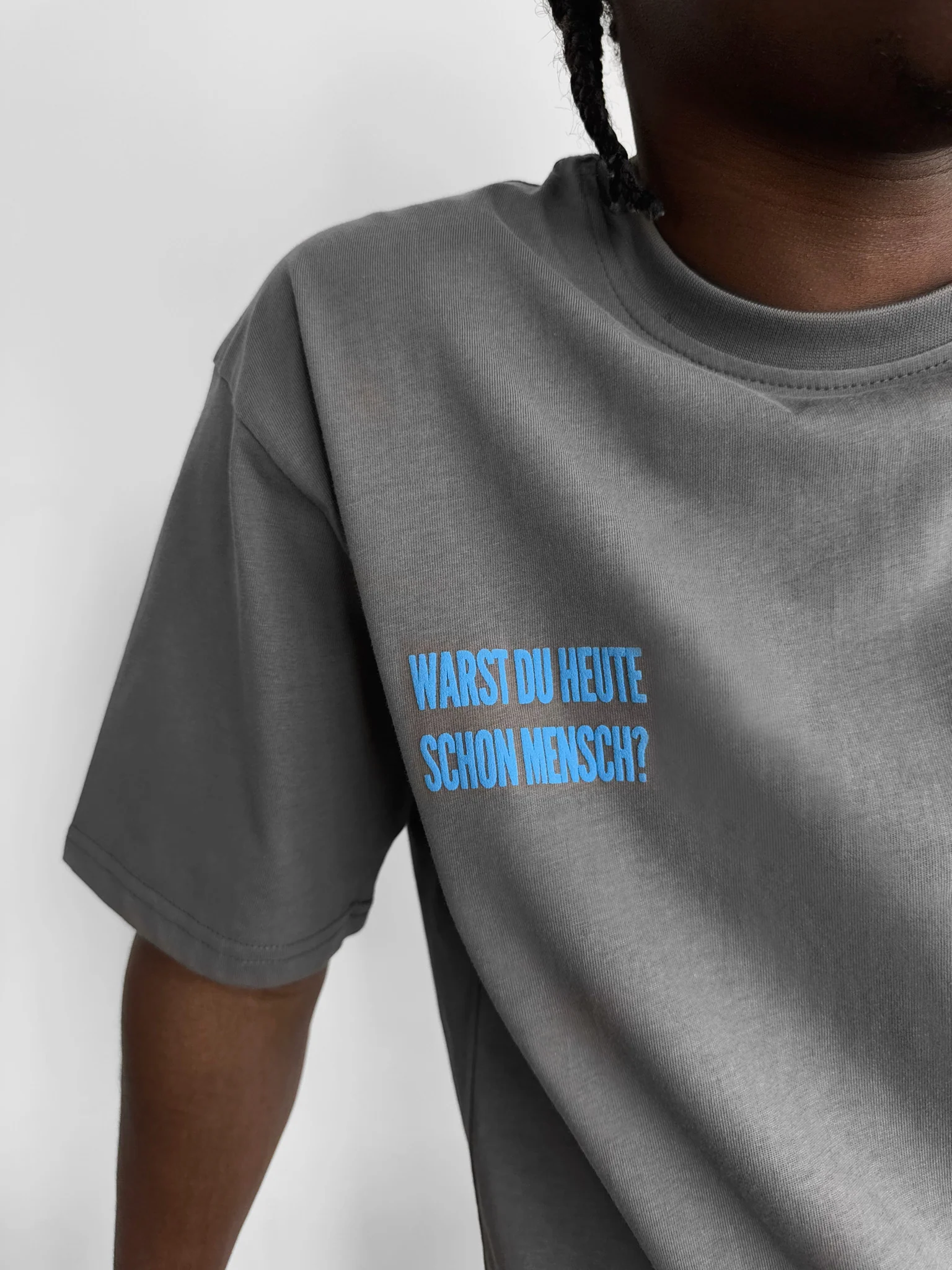 Oversize 'Mensch' T-Shirt - Anthracite - Image 2