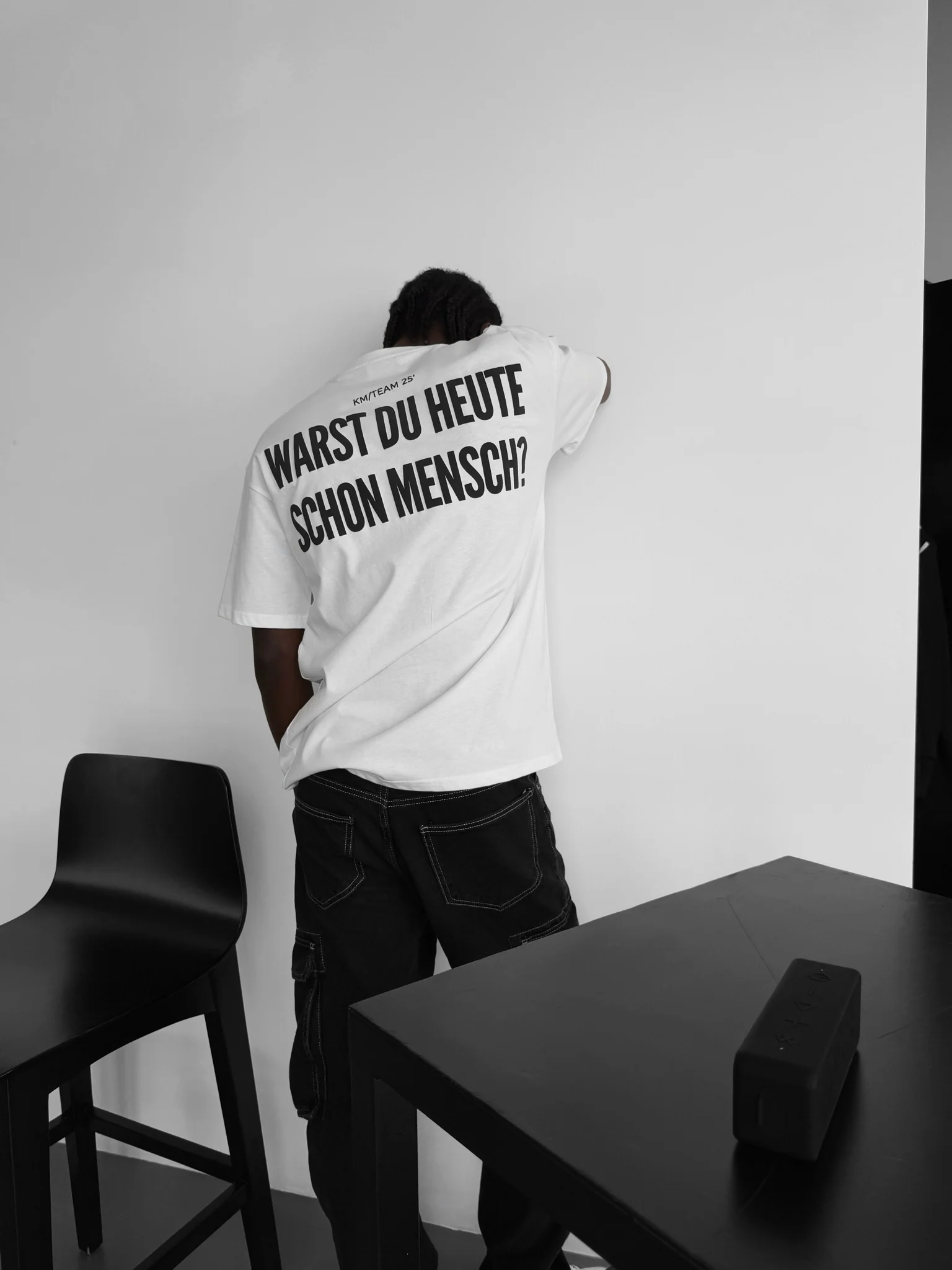 Oversize 'Mensch' T-Shirt - Ecru - Image 6