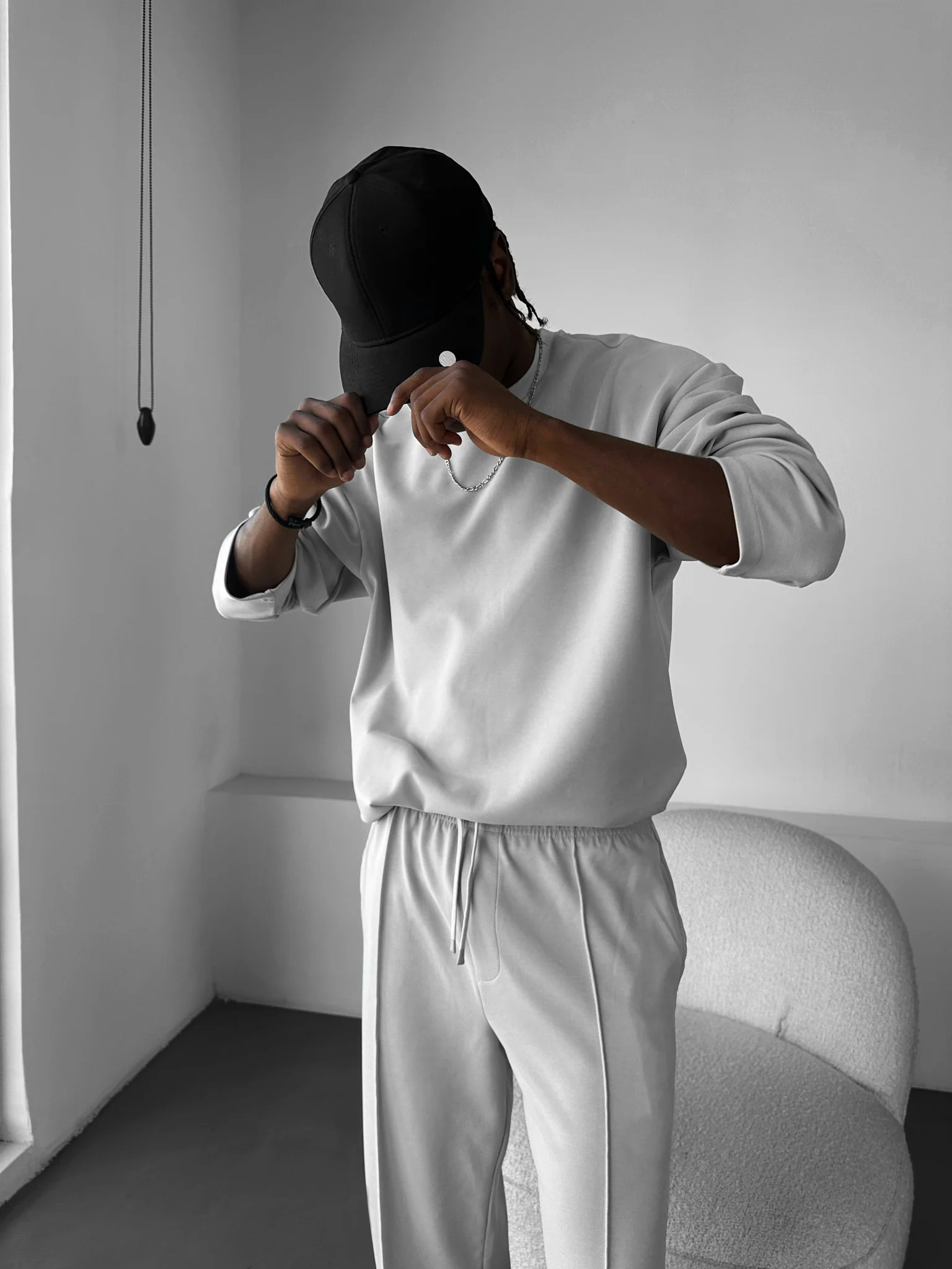 Oversize Modal Sweatshirt - Grey - Image 2