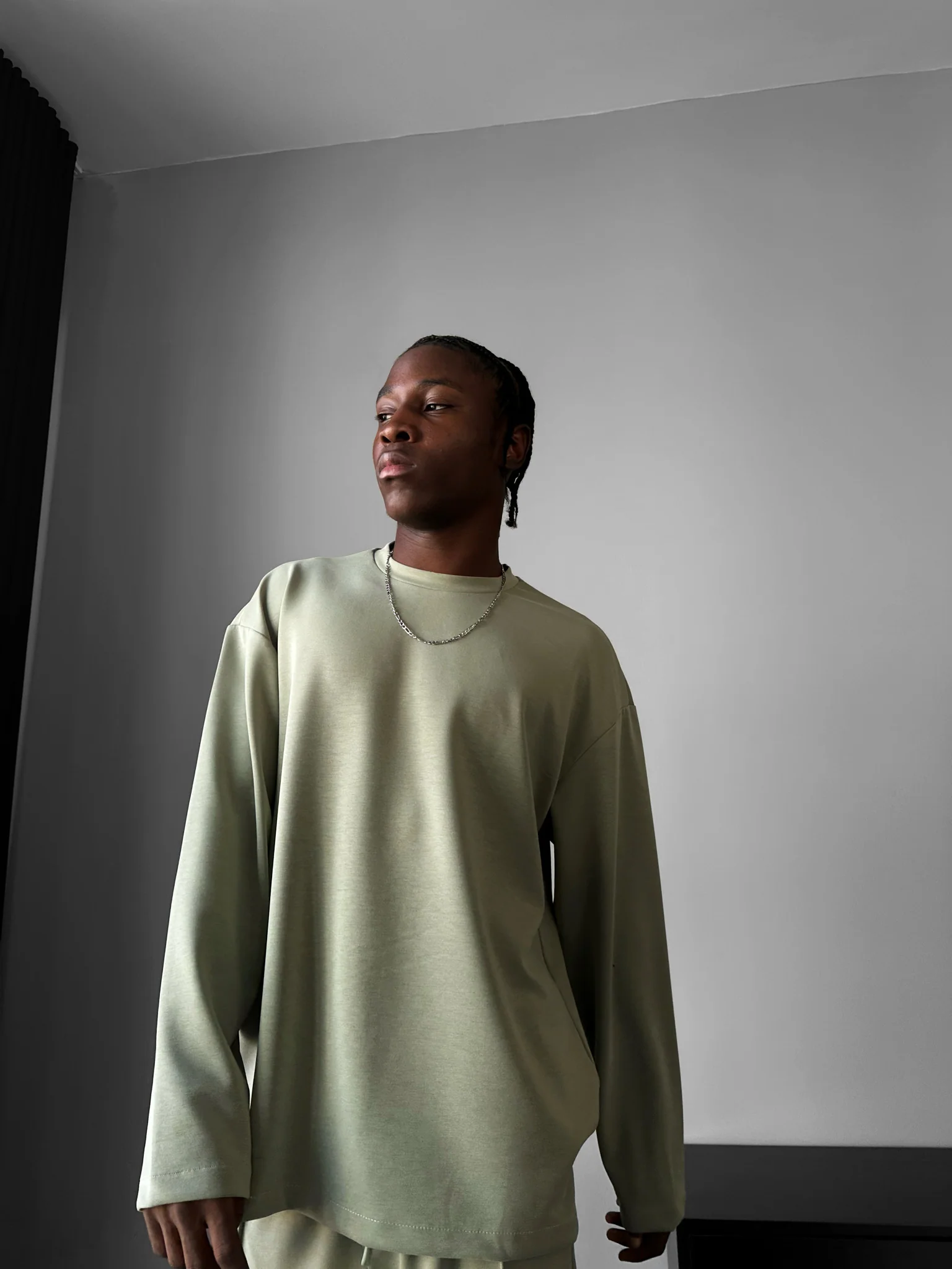 Oversize Modal Sweatshirt - Mint Green - Image 2