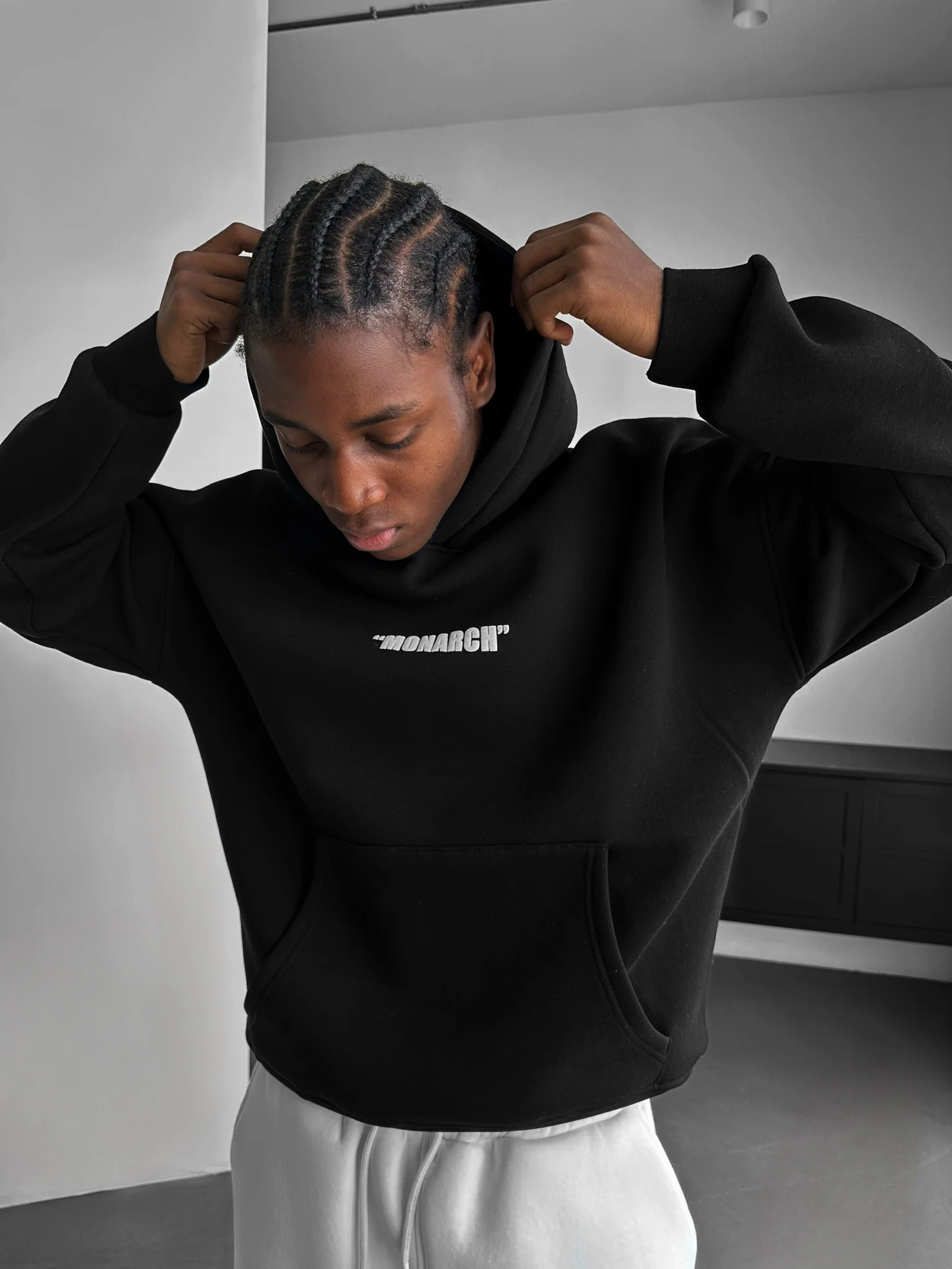 Oversize Monarch Hoodie - Black and White - Image 4