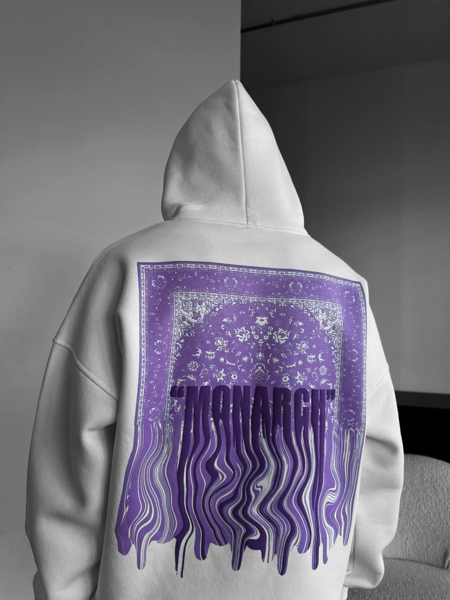Oversize Monarch Hoodie - Ecru - Image 2
