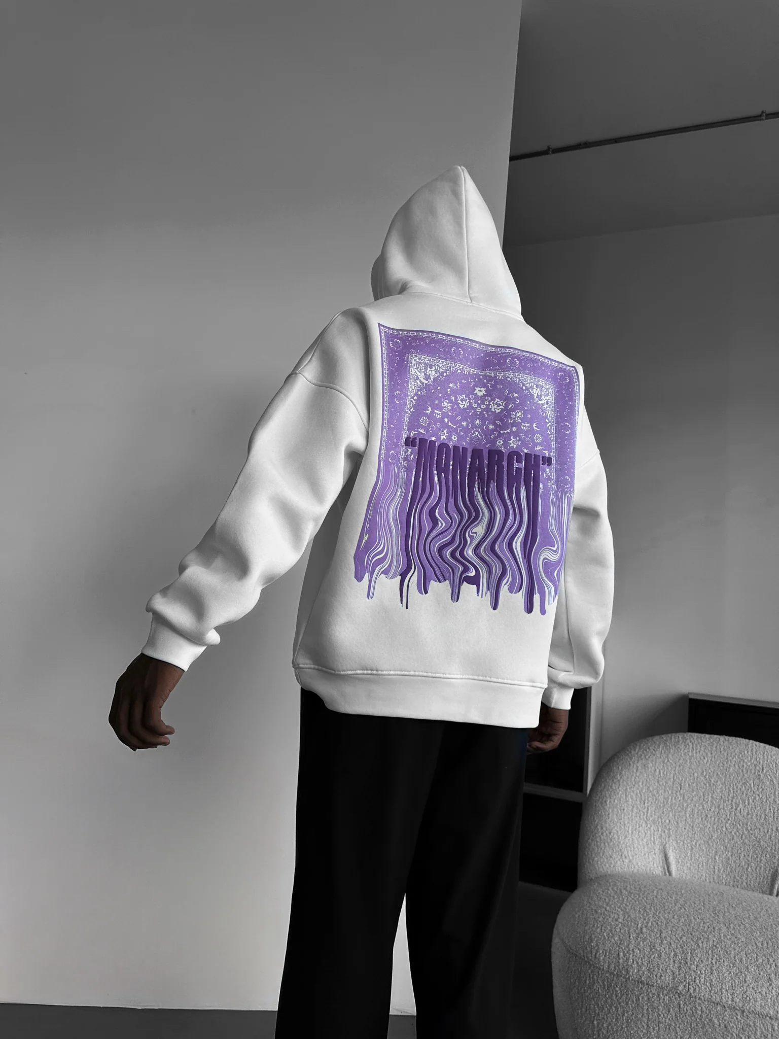 Oversize Monarch Hoodie - Ecru - Image 3