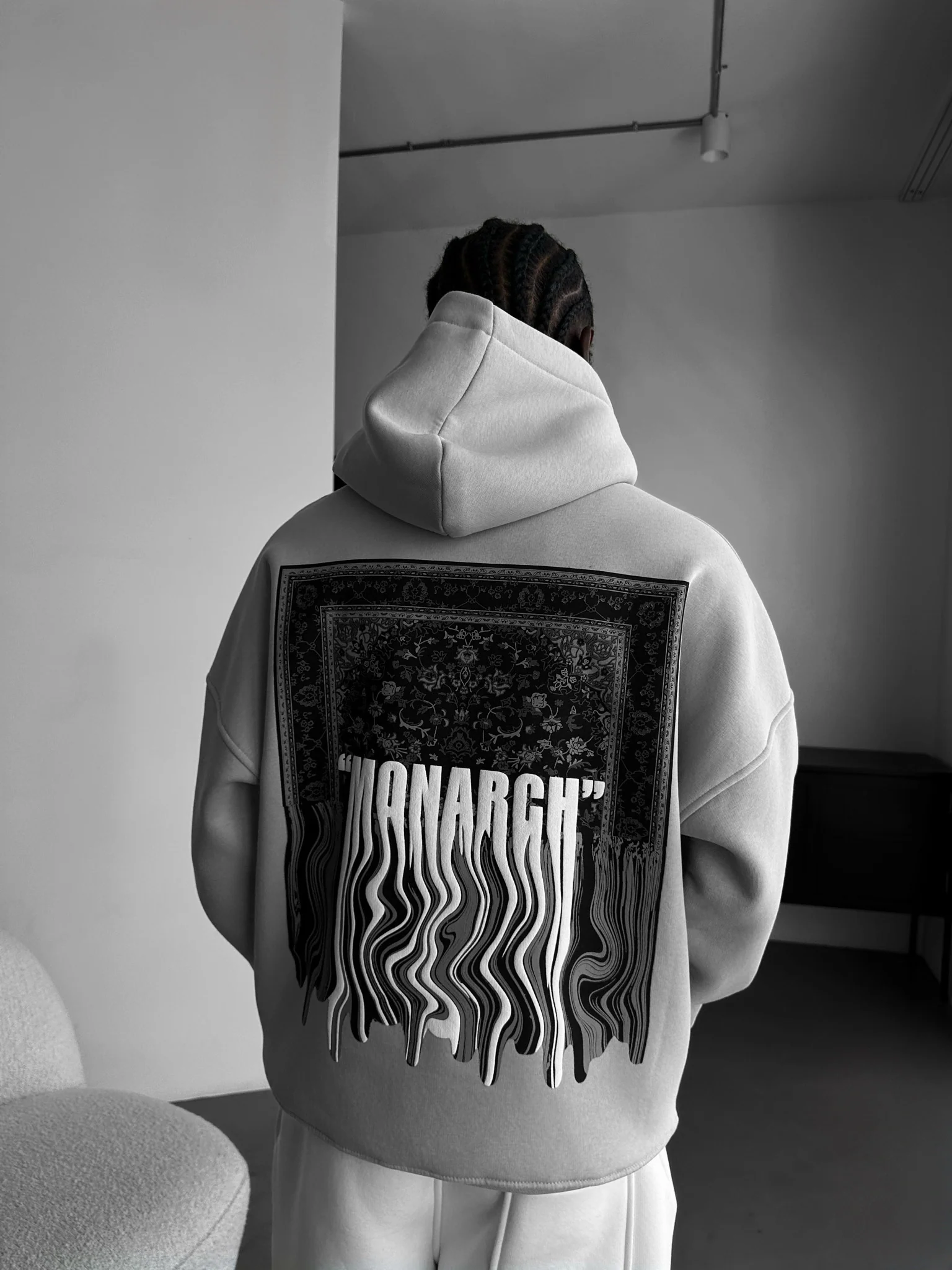 Oversize Monarch Hoodie - Grey - Image 2