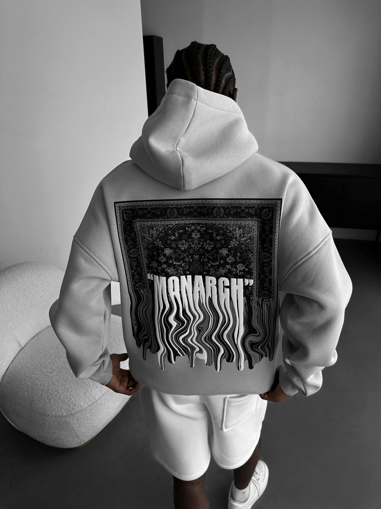 Oversize Monarch Hoodie - Grey - Image 3