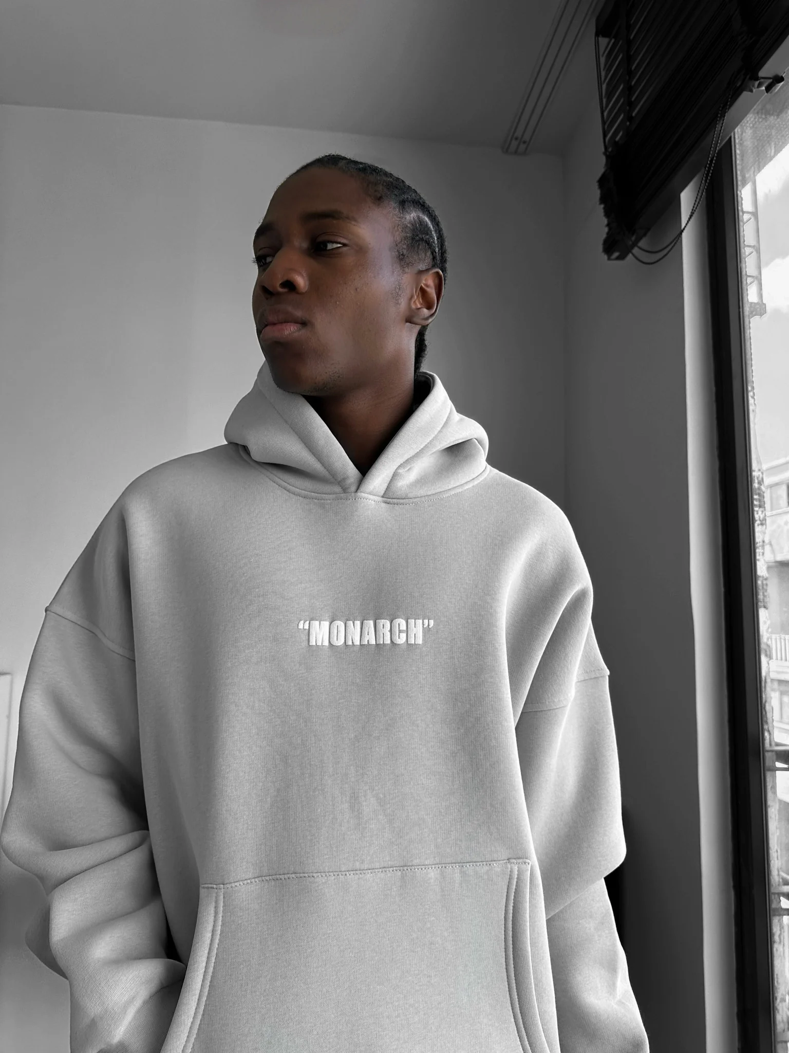 Oversize Monarch Hoodie - Grey - Image 4