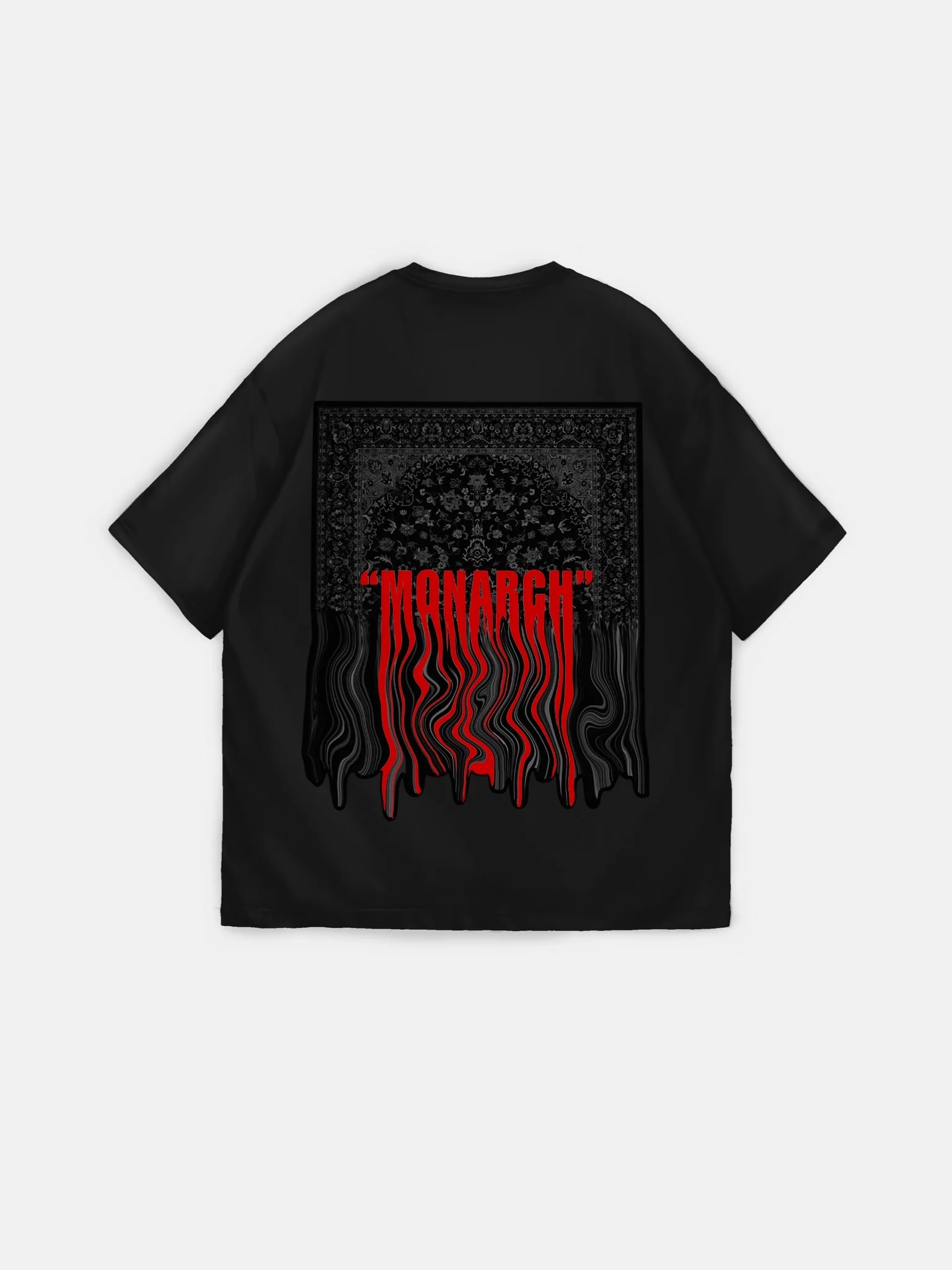 Oversize "Monarch" T-Shirt - Black and Bordeaux - Image 7