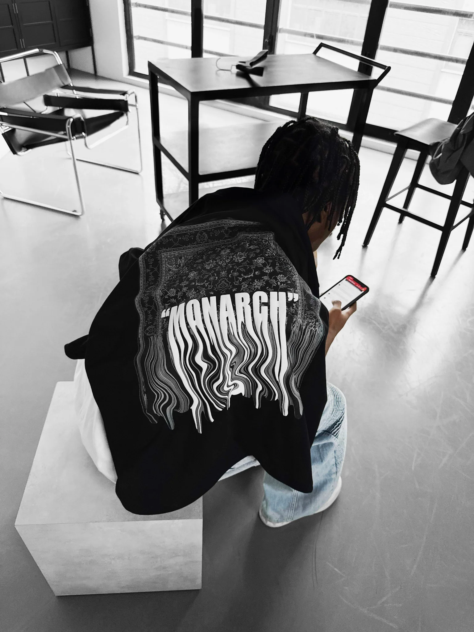 Oversize "Monarch" T-Shirt - Black and White - Image 3