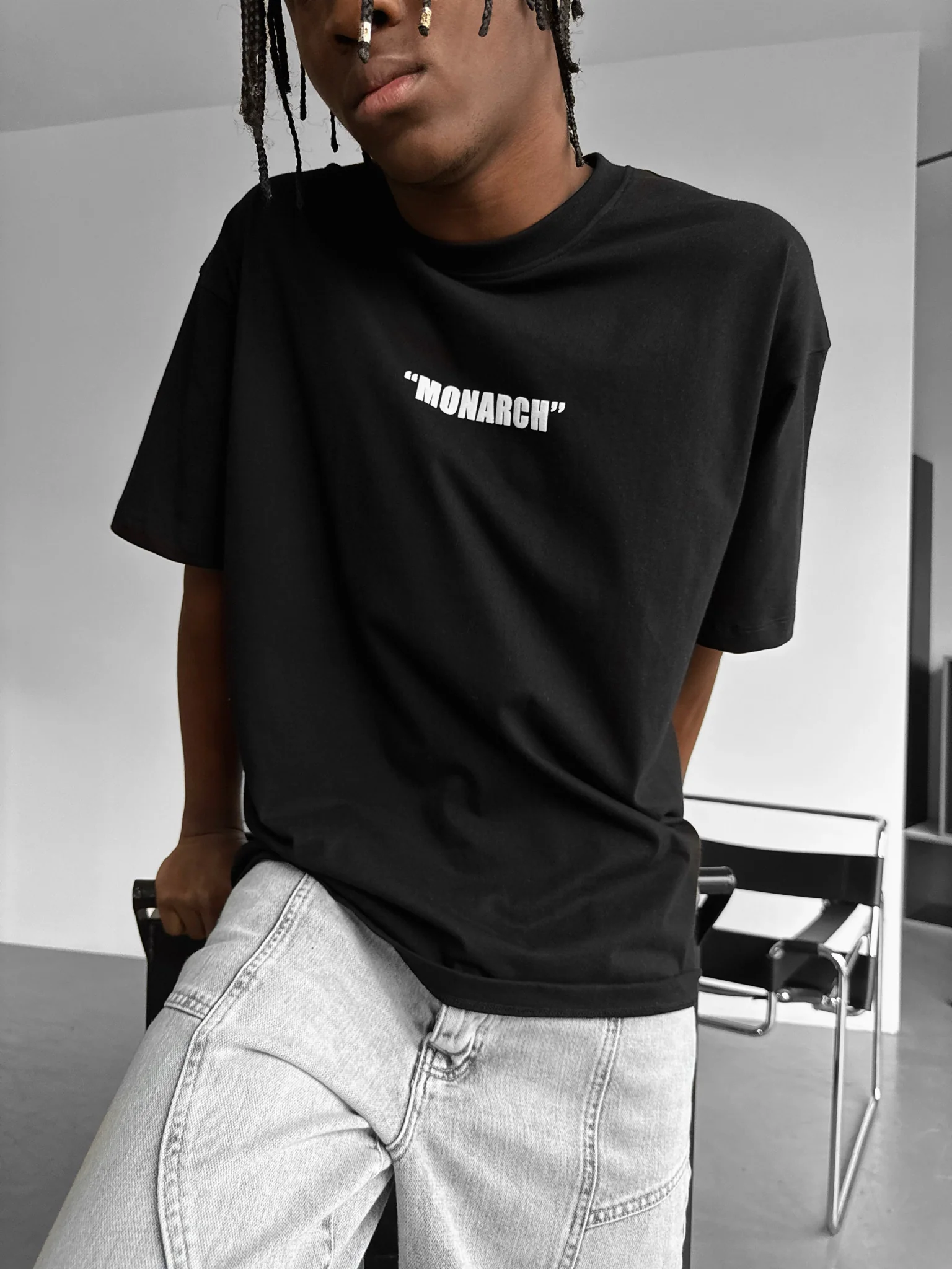 Oversize "Monarch" T-Shirt - Black and White - Image 8