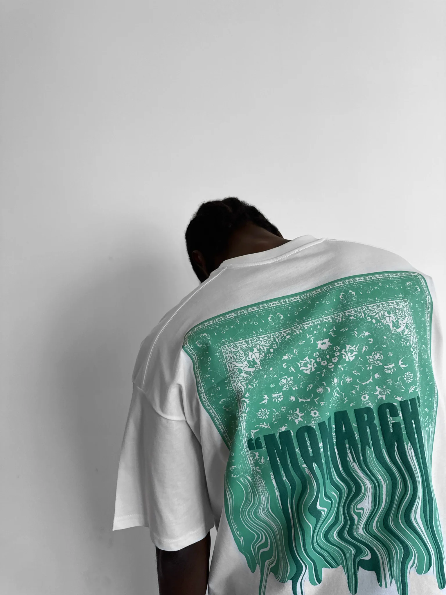 Oversize "Monarch" T-Shirt - Ecru and Green - Image 2