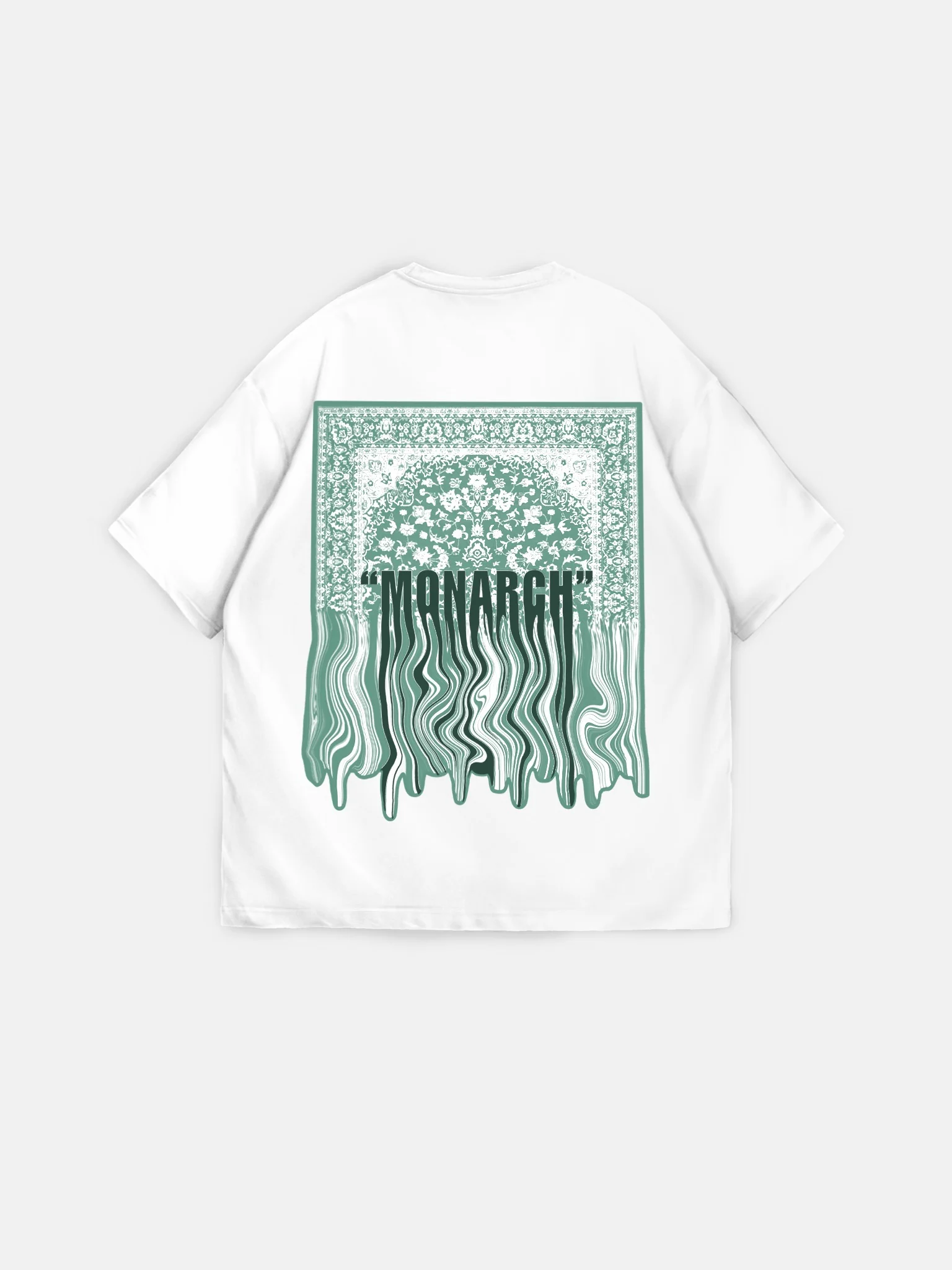 Oversize "Monarch" T-Shirt - Ecru and Green - Image 5