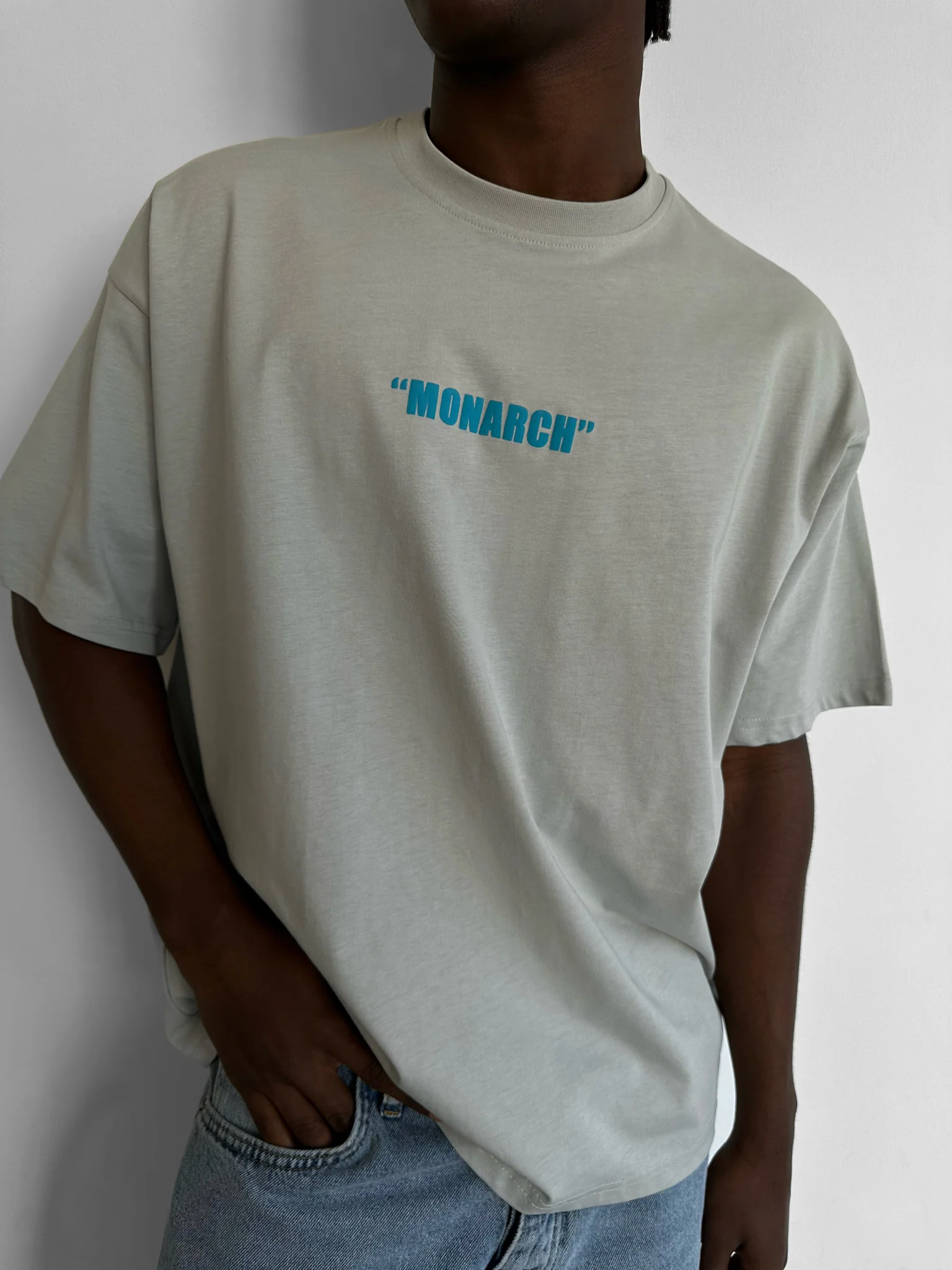 Oversize "Monarch" T-Shirt - Grey and Blue - Image 3
