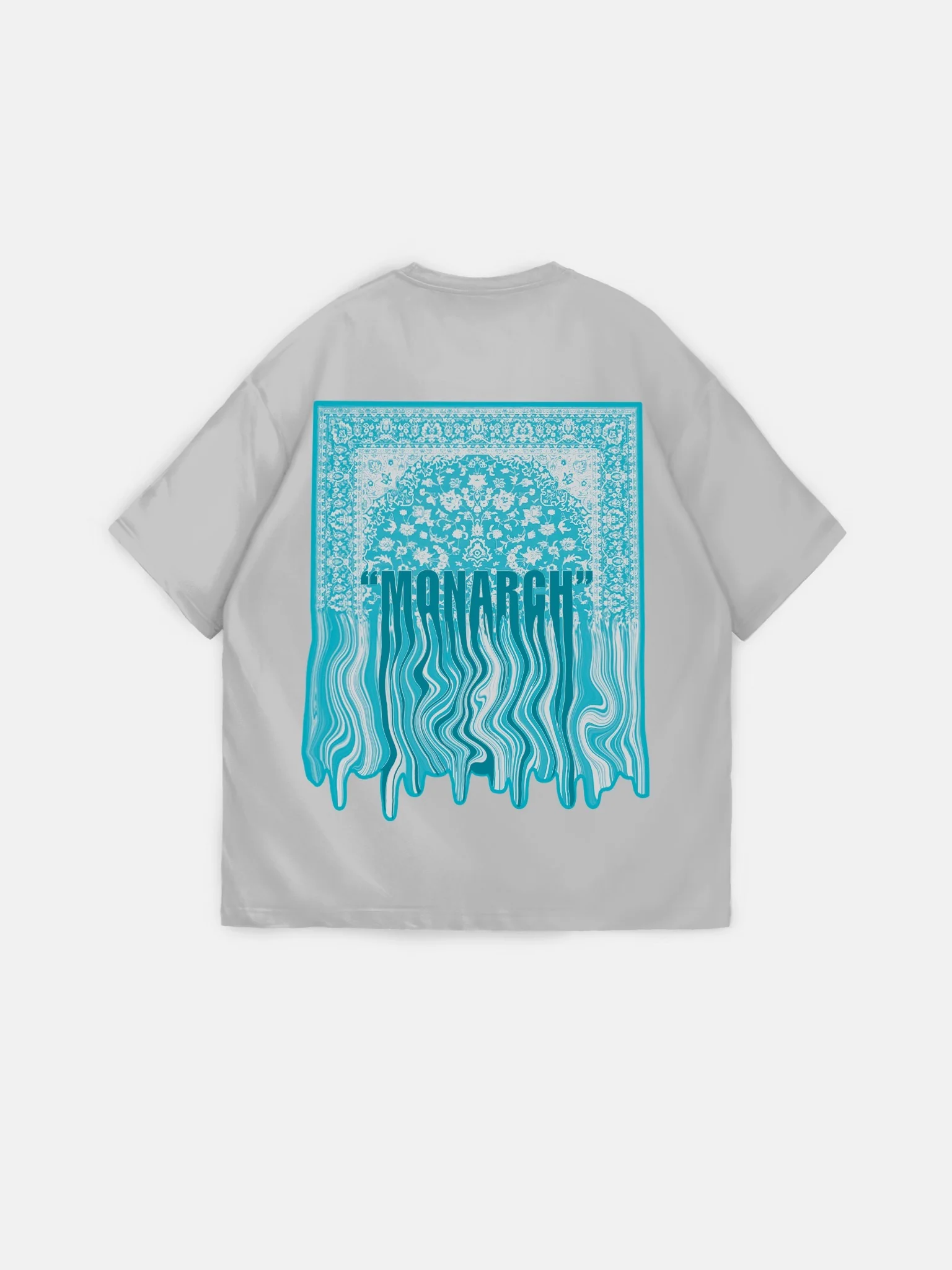 Oversize "Monarch" T-Shirt - Grey and Blue - Image 4