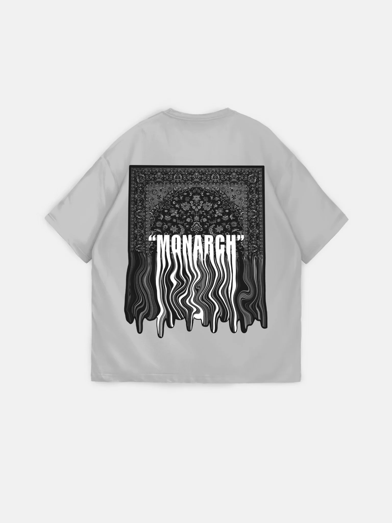 Oversize "Monarch" T-Shirt - Grey and White - Image 2