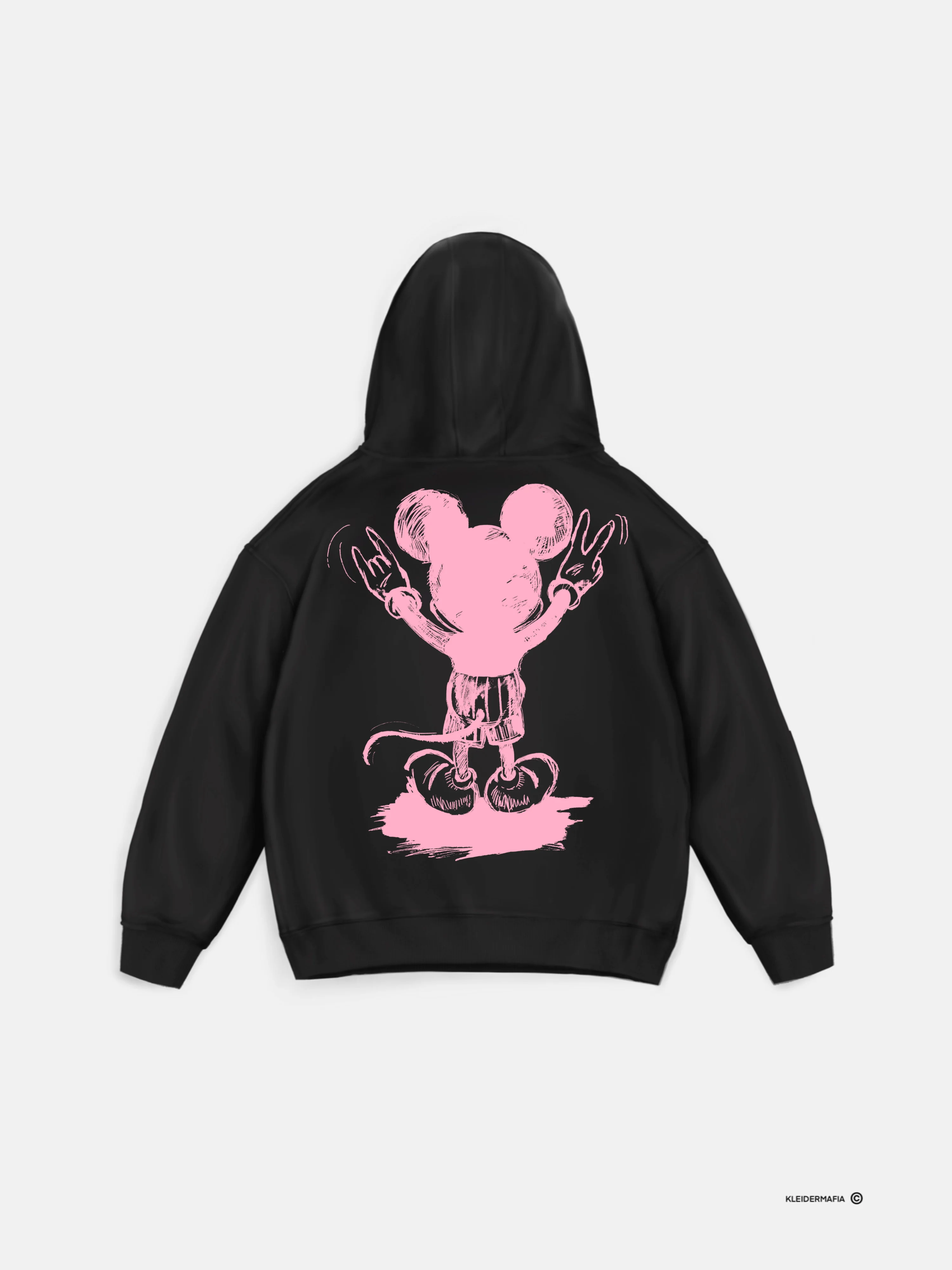 Oversize Mouse Hoodie - Black and Pink - Image 6