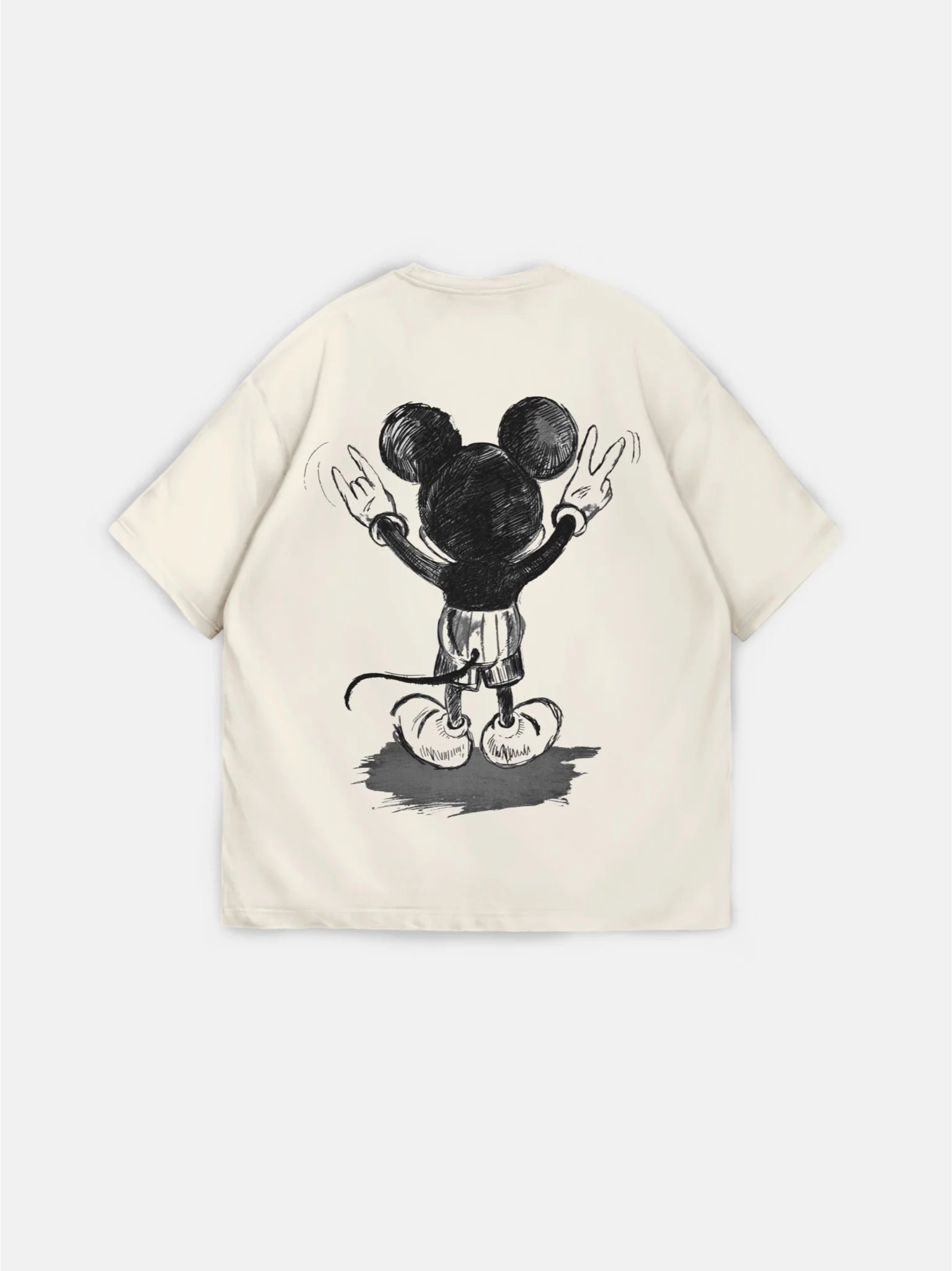 Oversize Mouse T-shirt - Beige - Image 4
