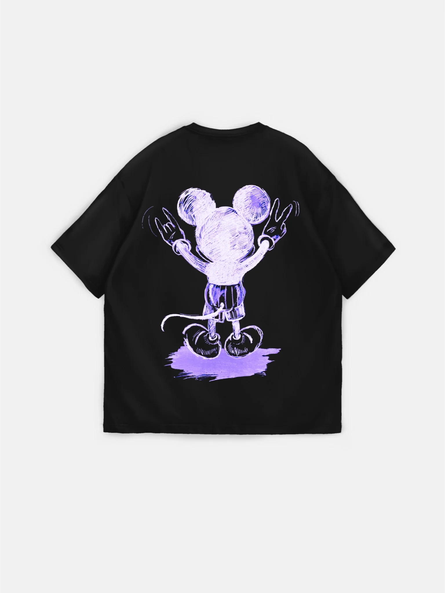 Oversize Mouse T-shirt - Black and Lila - Image 4