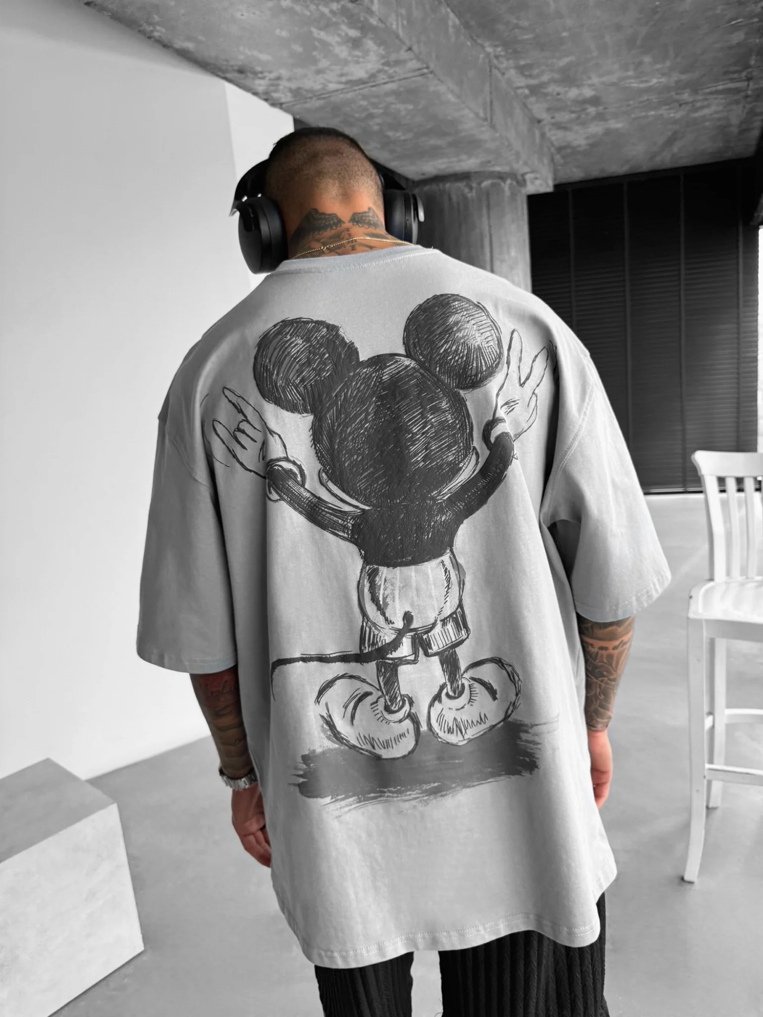 Oversize Mouse T-shirt - Grey - Image 3
