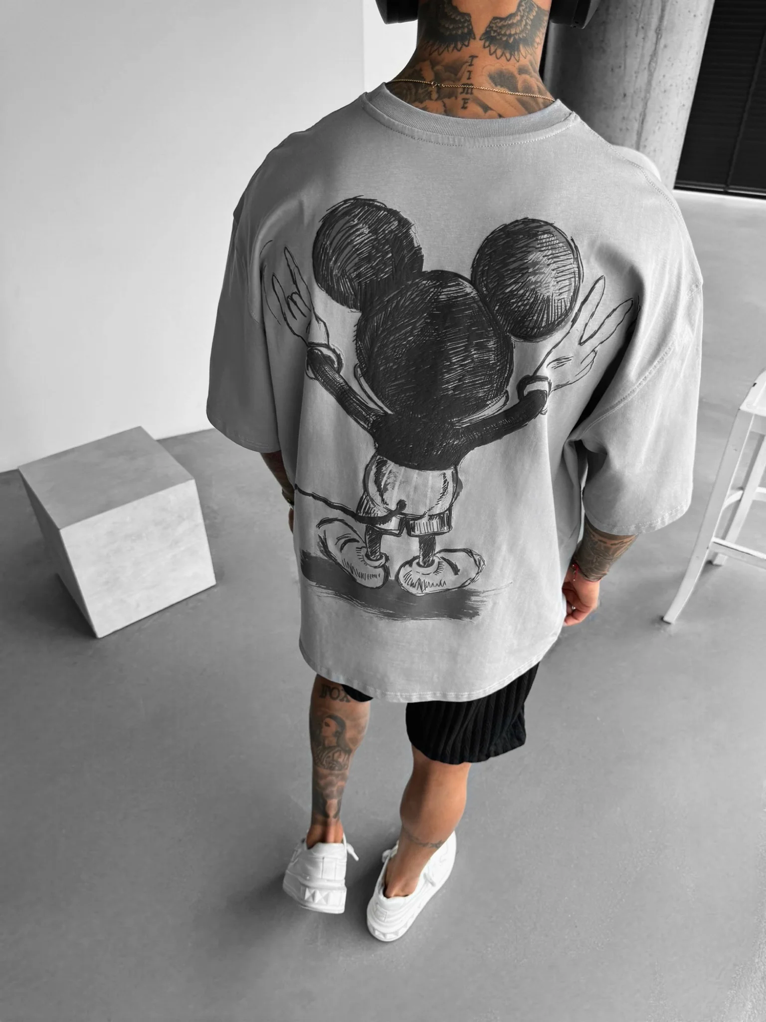 Oversize Mouse T-shirt - Grey - Image 6