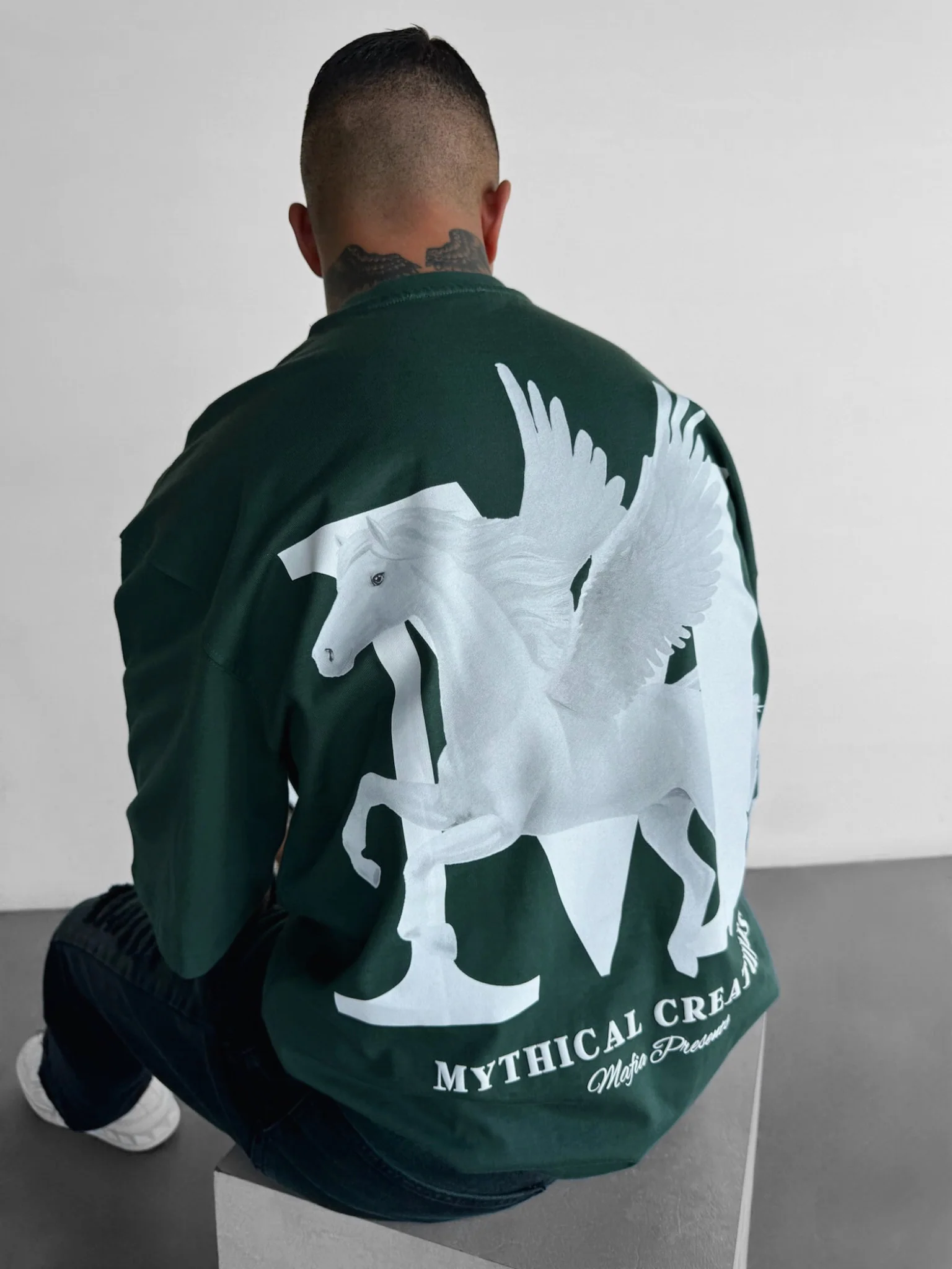 Oversize Mythical Creatures T-shirt - Petrol - Image 4