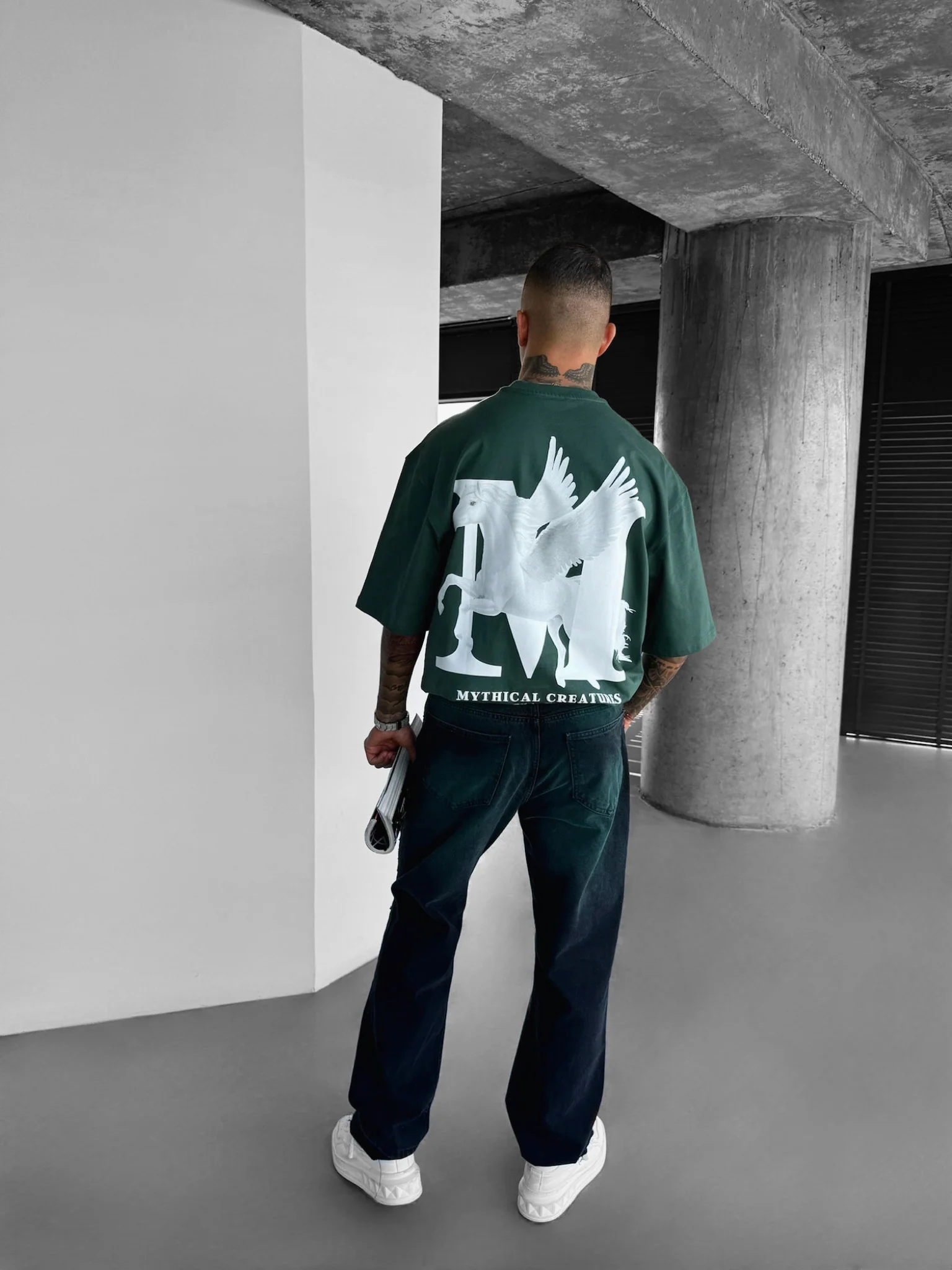 Oversize Mythical Creatures T-shirt - Petrol - Image 5