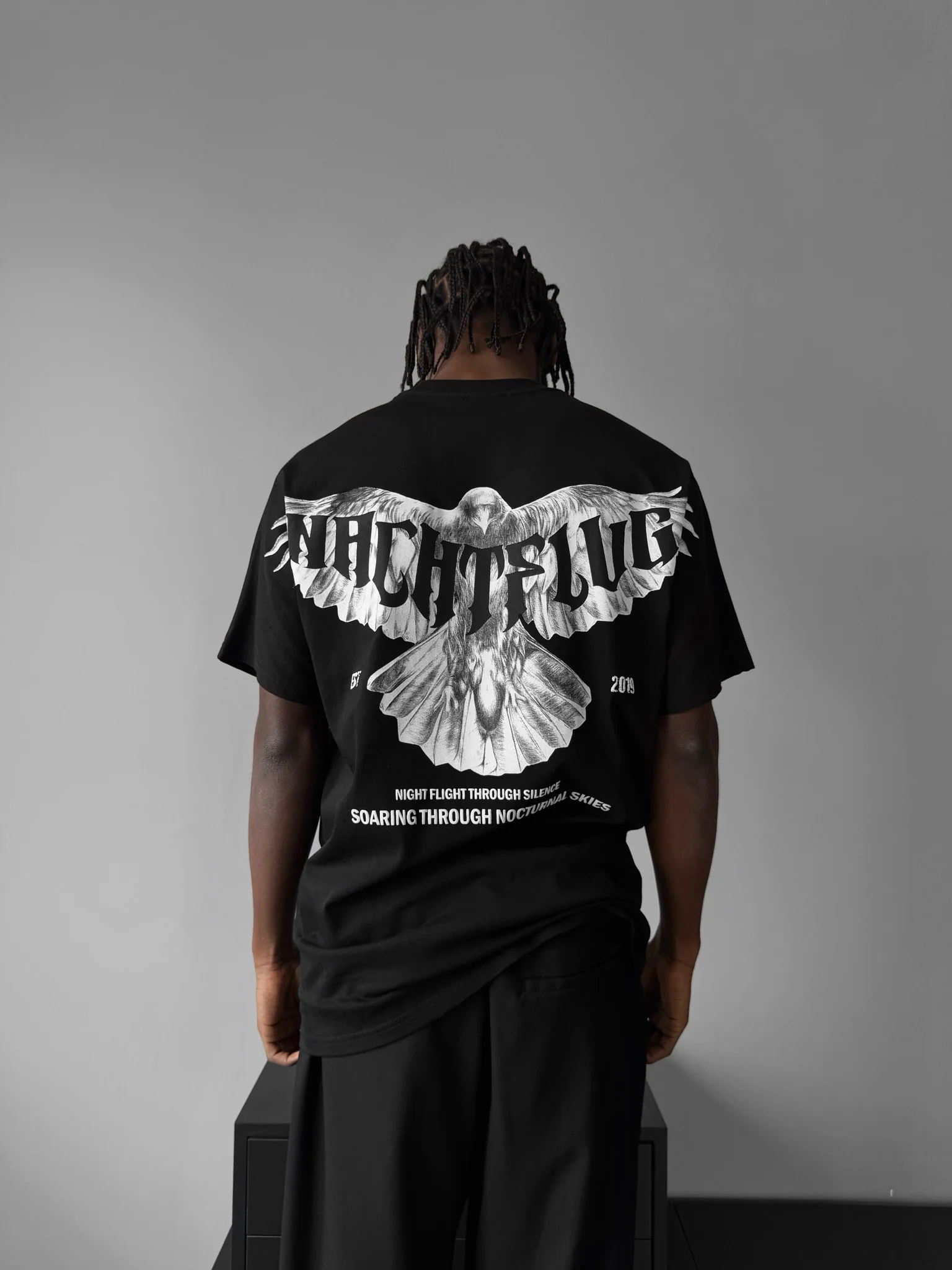 Oversize "Nachtflug" T-Shirt - Black - Image 2