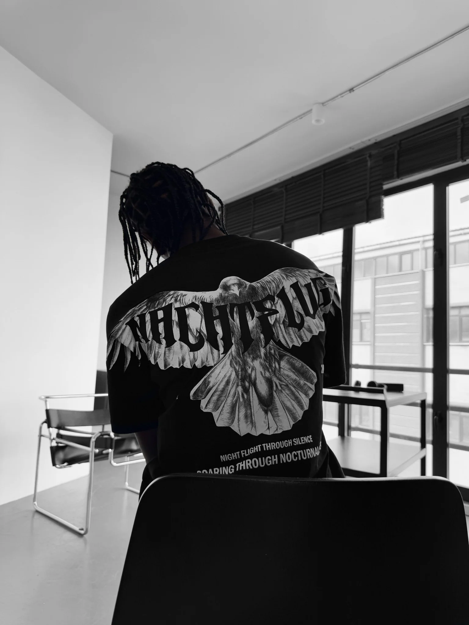 Oversize "Nachtflug" T-Shirt - Black - Image 5