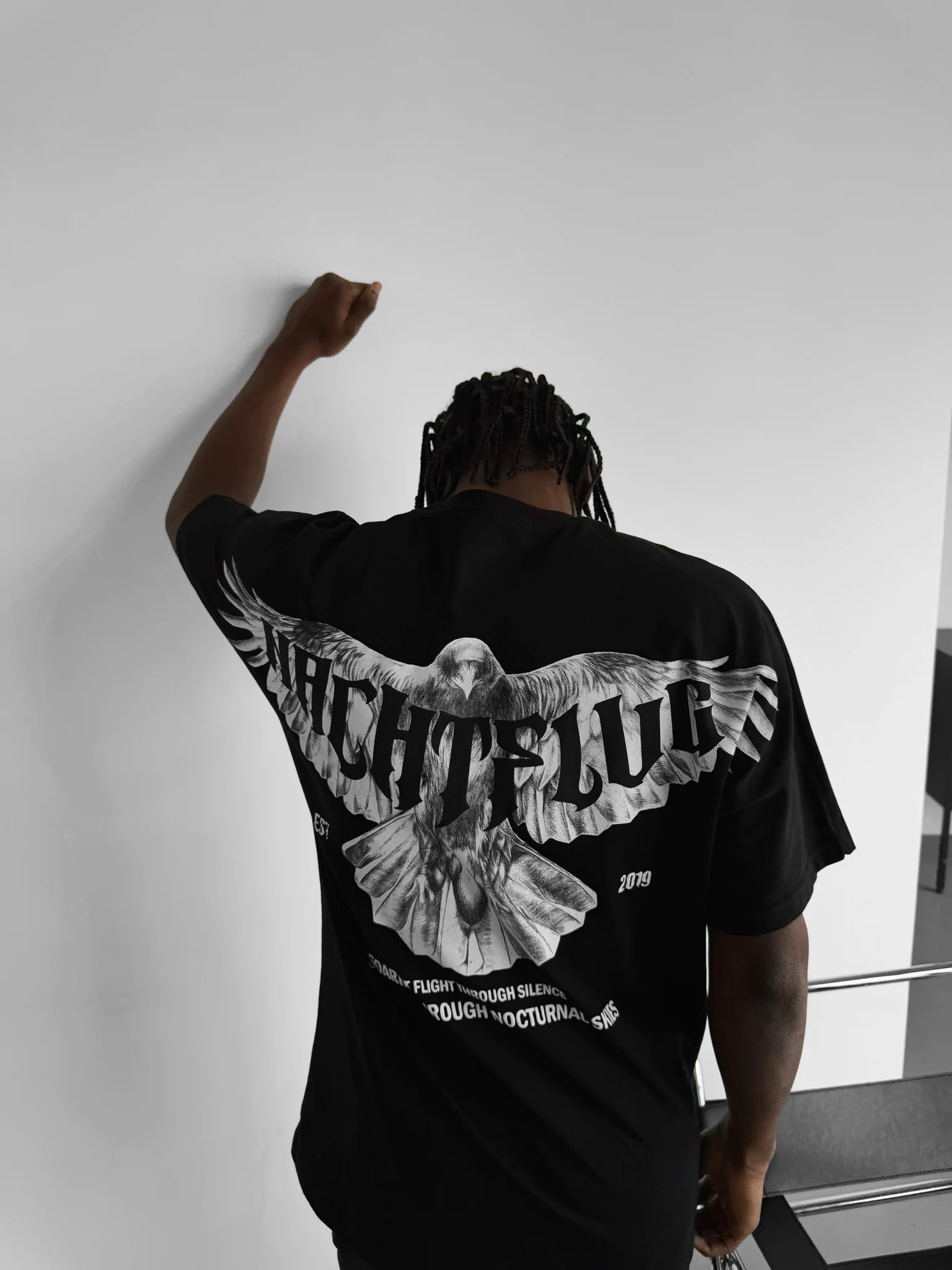 Oversize "Nachtflug" T-Shirt - Black - Image 6