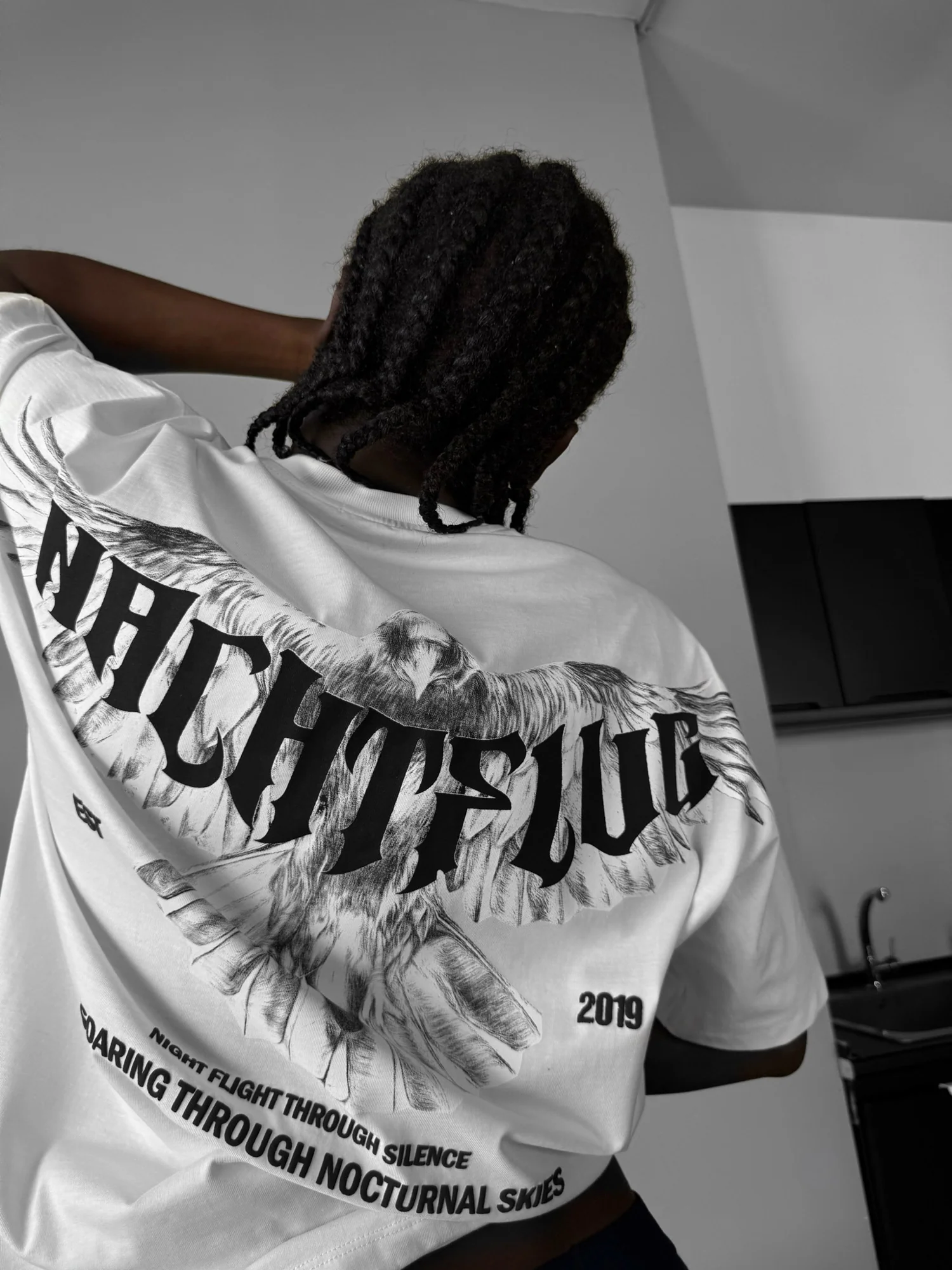 Oversize "Nachtflug" T-Shirt - Ecru - Image 3
