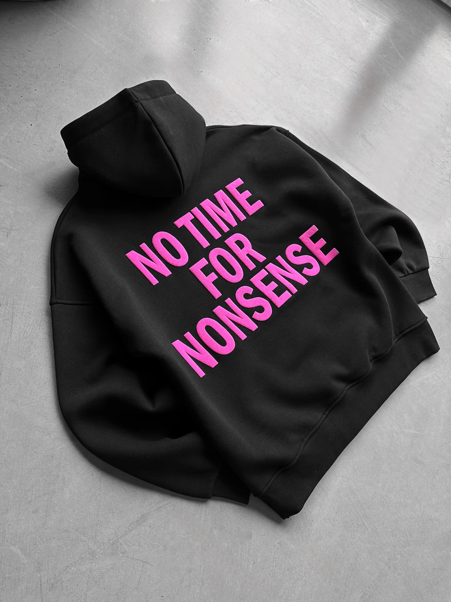 Oversize “No Time for Nonsense” Hoodie - Black - Image 4