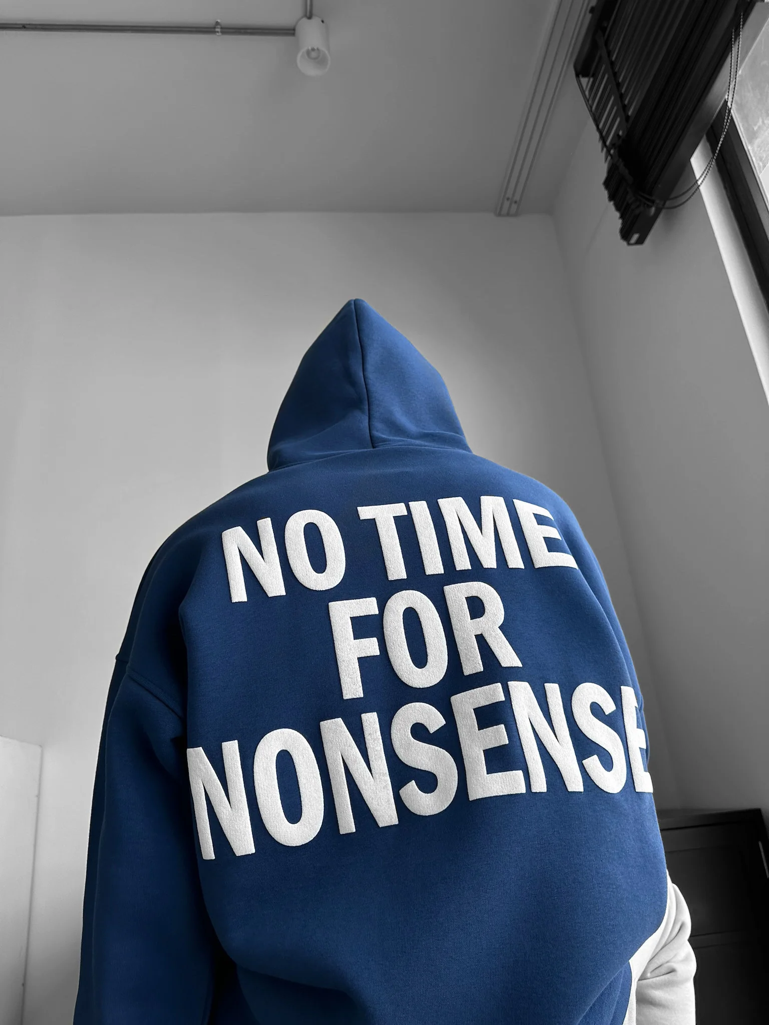 Oversize “No Time for Nonsense” Hoodie - Navy Peony - Image 6