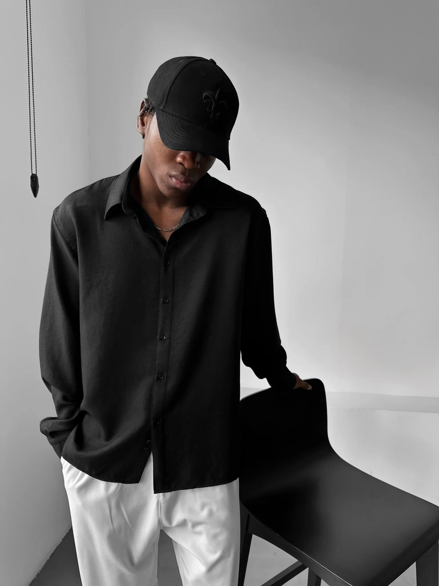 Oversize Oxford Shirt - Black - Image 2