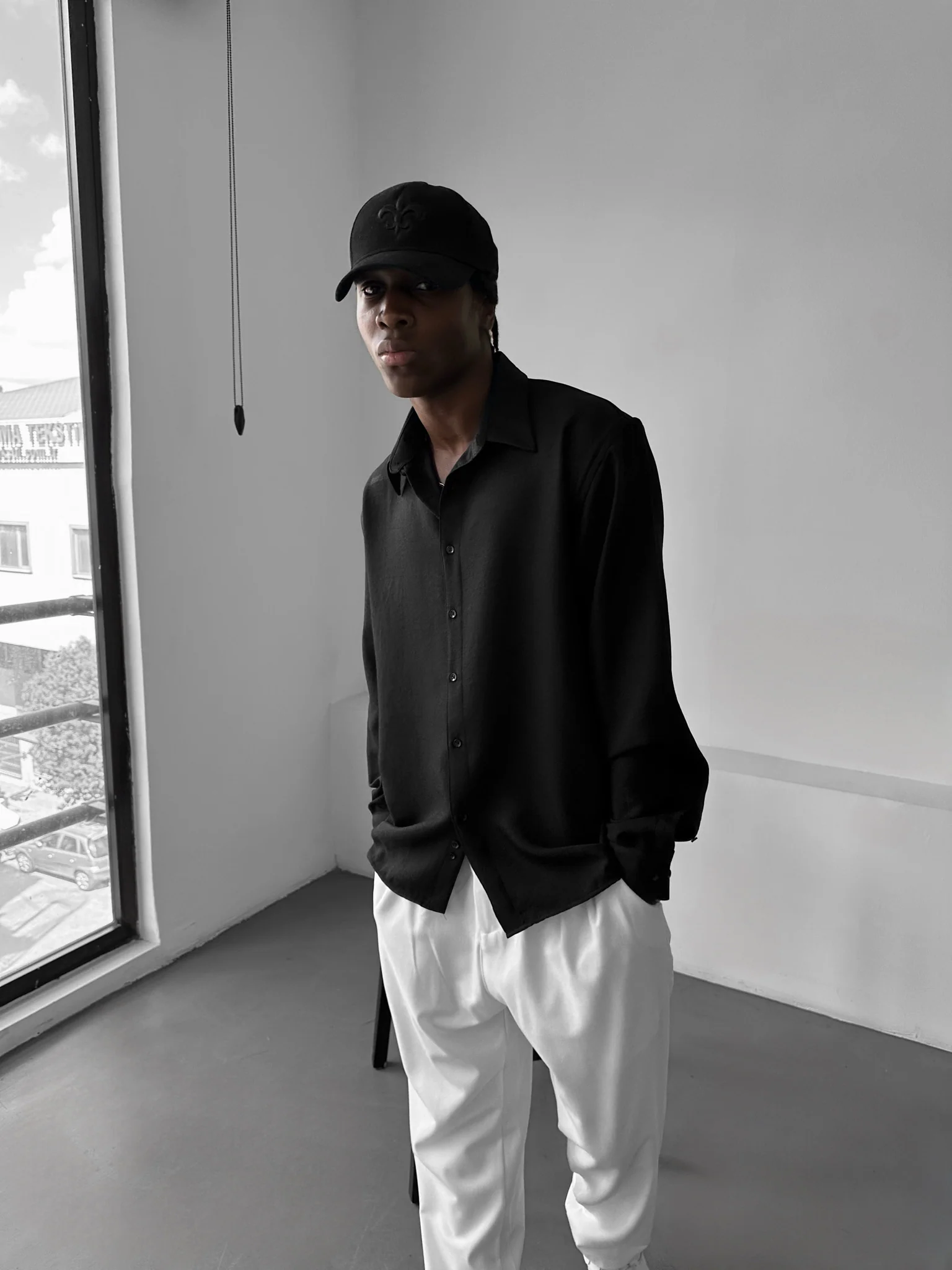 Oversize Oxford Shirt - Black - Image 3