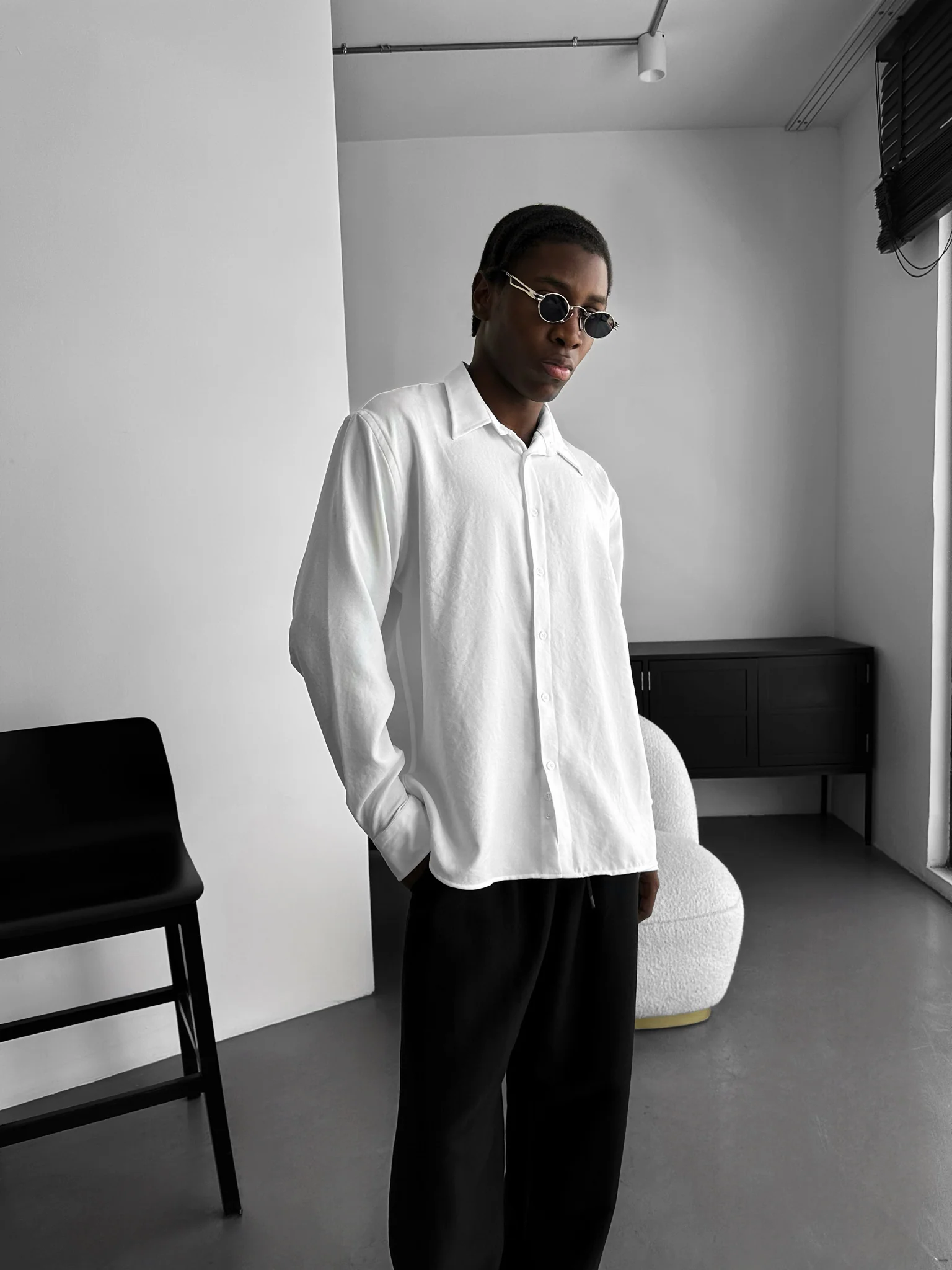 Oversize Oxford Shirt - White - Image 2