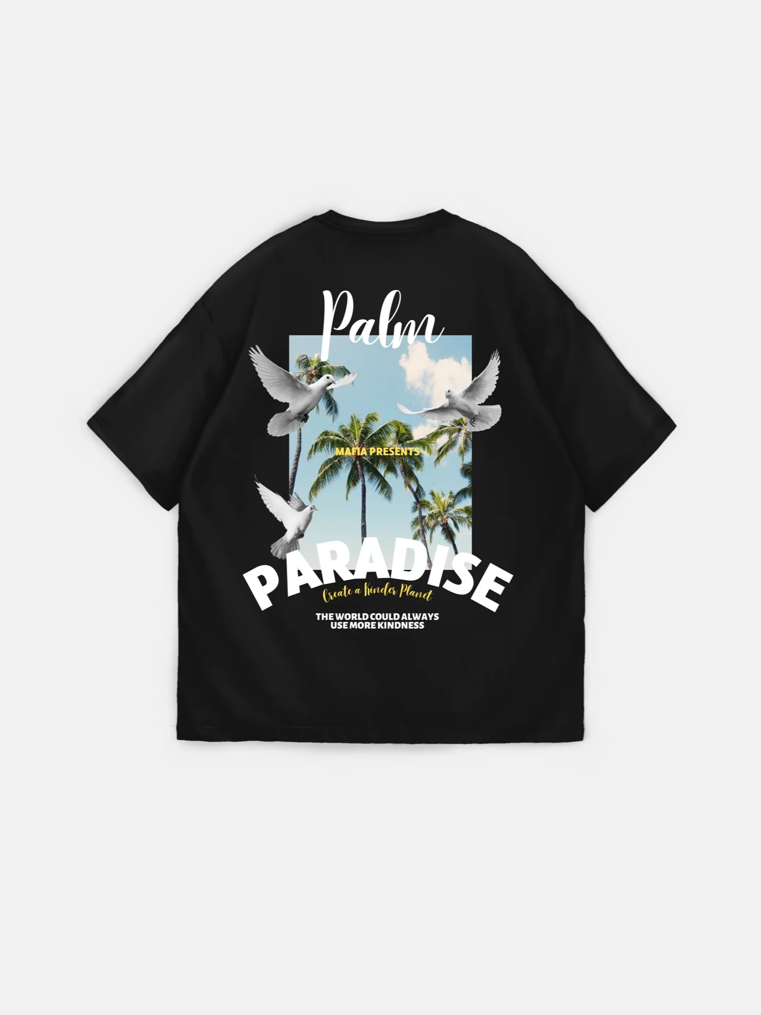 Oversize Palm Paradise T-shirt - Black - Image 3