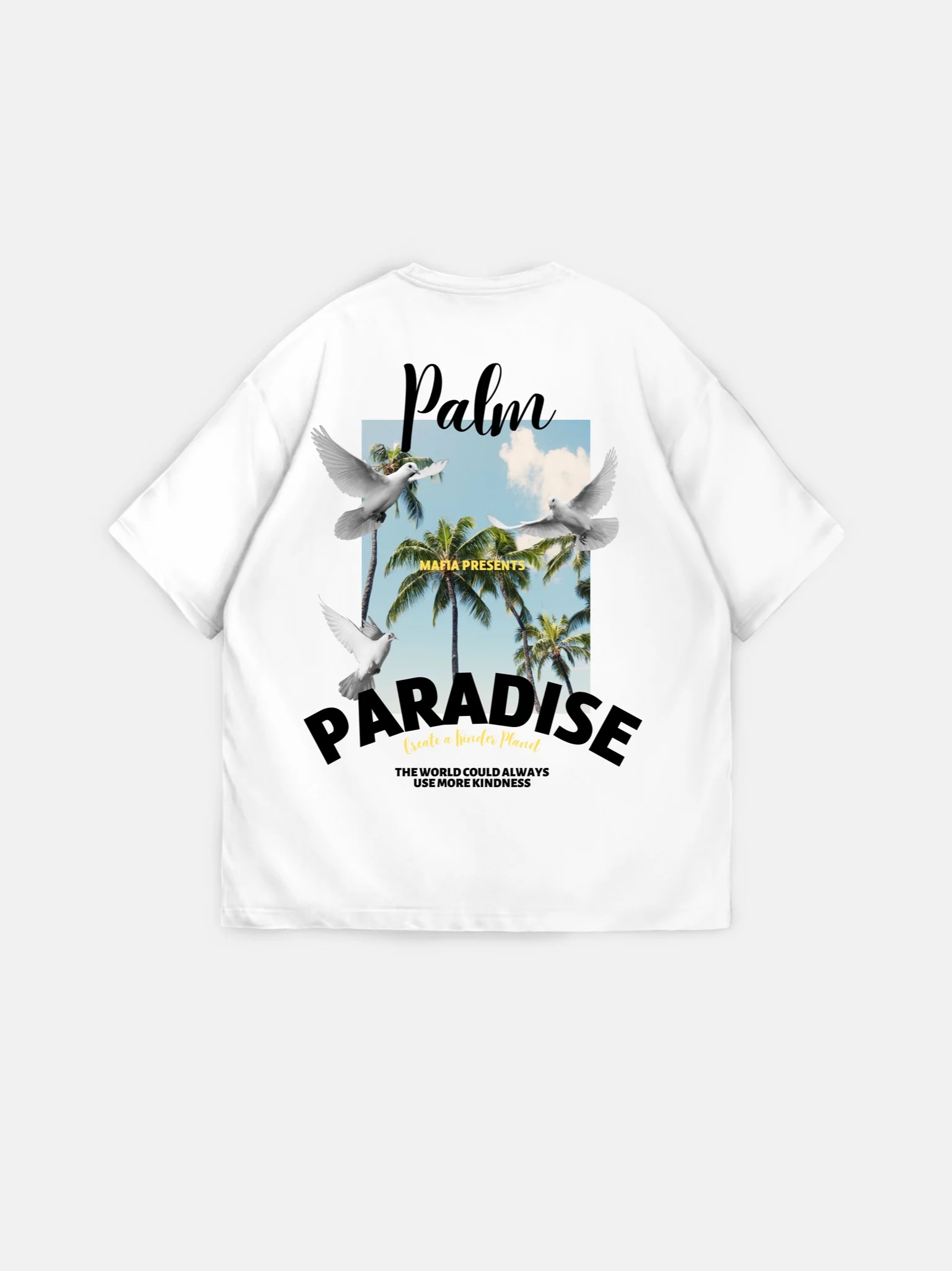 Oversize Palm Paradise T-shirt - Ecru - Image 3