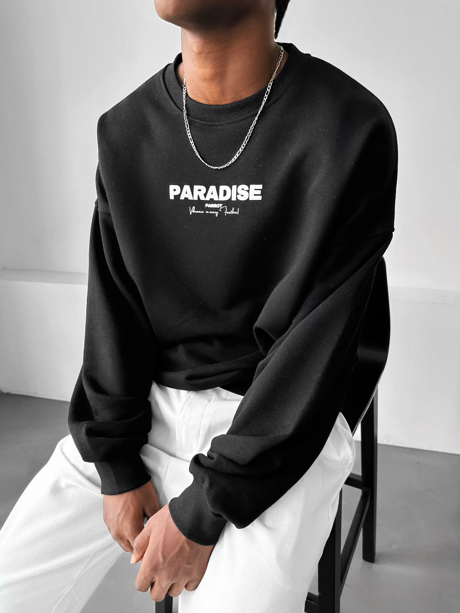 Oversize Paradise Sweater - Black - Image 3